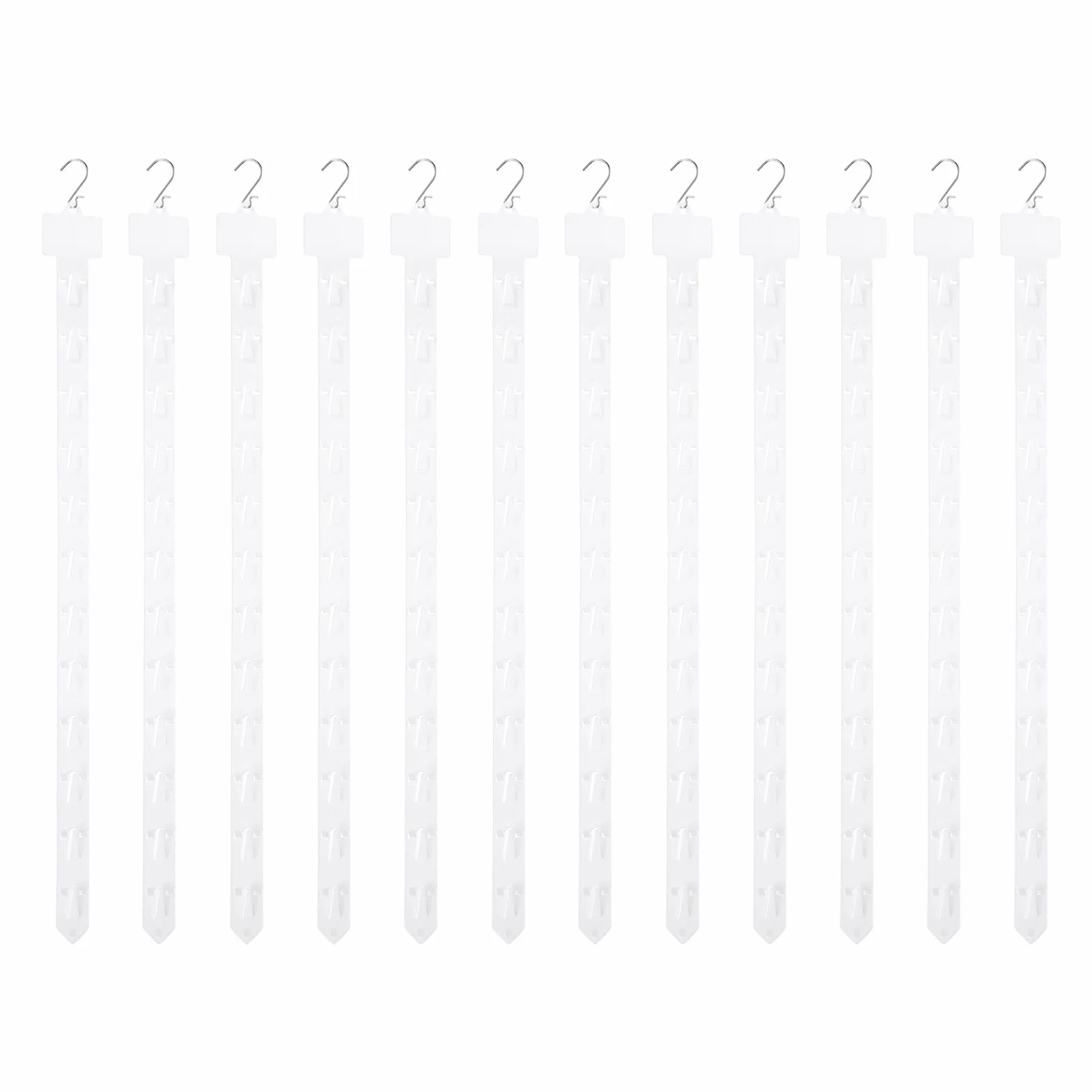 QUARKZMAN 12 Pezzi Strisce Appendibili Con Gancio A S, 62.5 cm Supporti In Plastica Con Etichetta Per Esposizione Negozio Casa Organizzatore Sacchetti Snack, Bianco