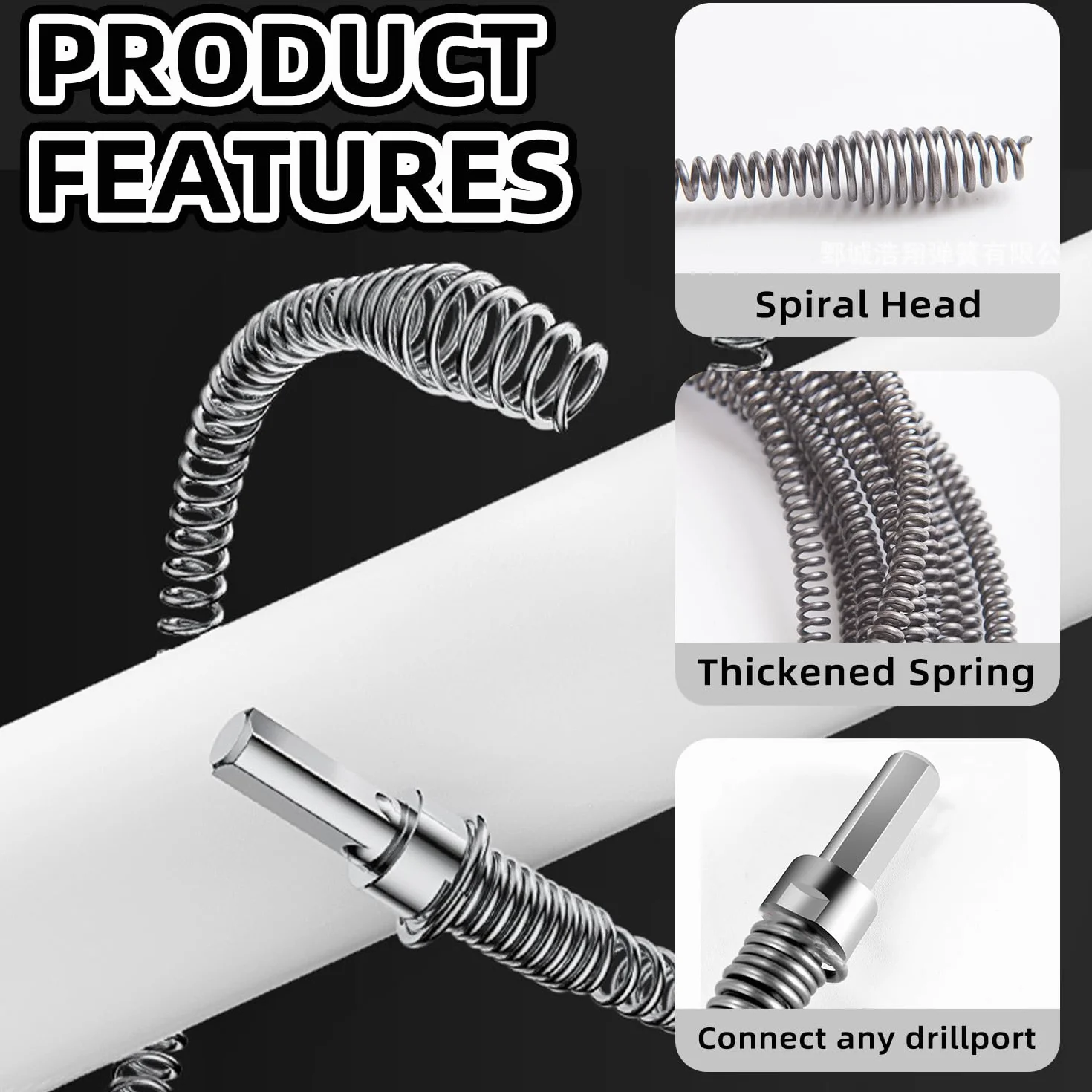 Sonda Sturatubi per Trapano,Kit 3 Pulitori a Spirale per Tubi 10 mm, 1m/2m/4m, Sturatubi Flessibile per Lavandini e WC,per Trapano Adattatore Elettrico Manuale Ostruzioni Ostinate Rimuove Capelli