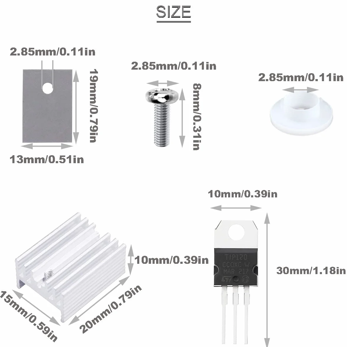 TIP120 Transistor NPN 5A 60V TO-220 Darlington di potenza epitassiale in silicio per Arduino