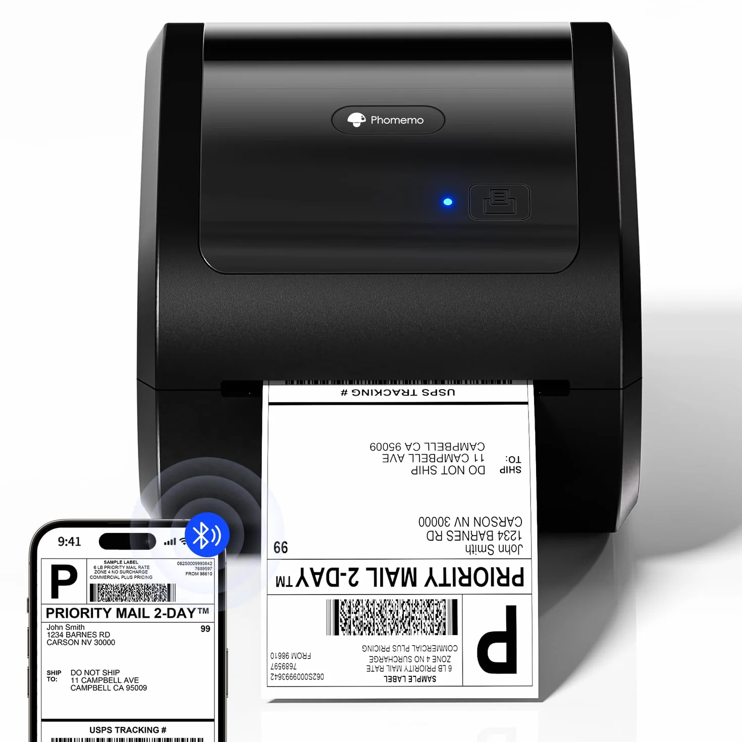 Phomemo Stampante per etichette Bluetooth, stampante termica DHL 4X6 per Mac/PC, stampante Bluetooth per codici a barre, Amazon, Etsy, Shopify, Royal Mail, DHL, FedEx, UPS