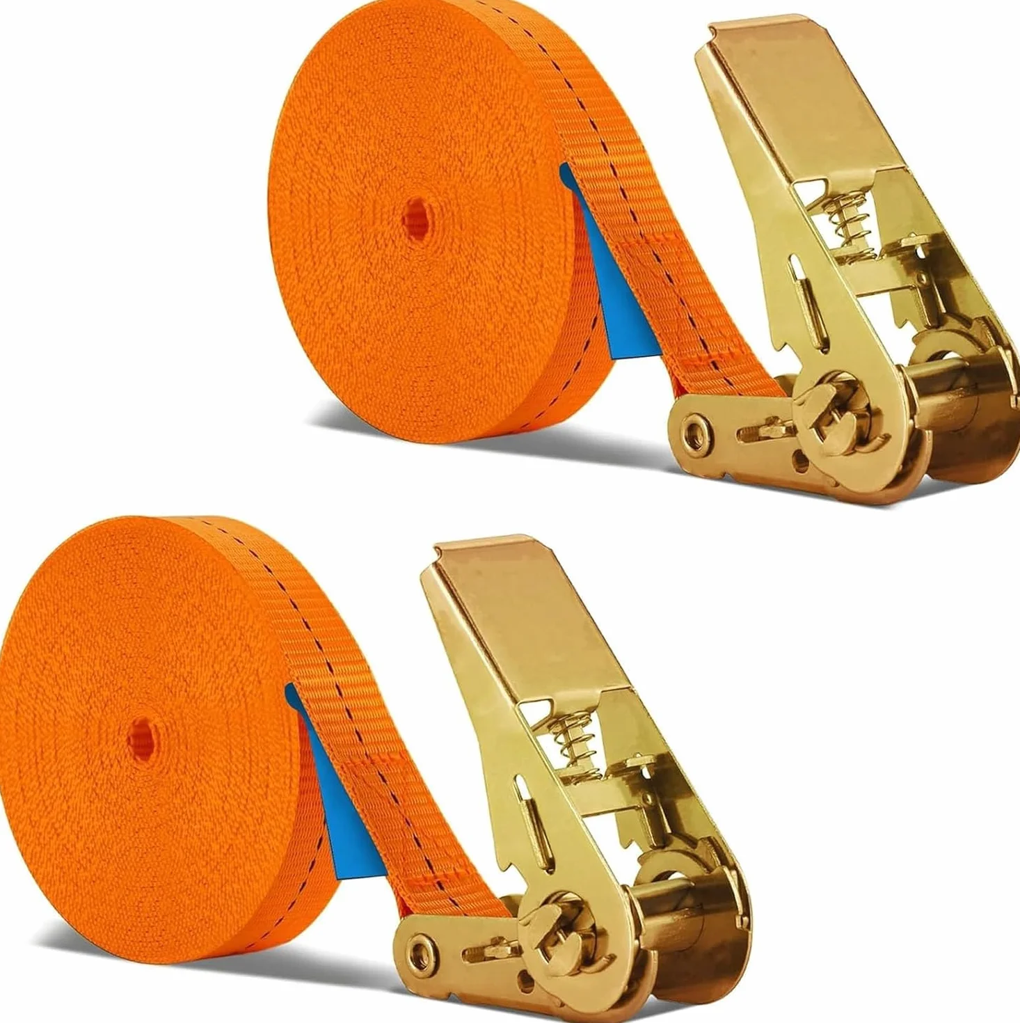 BetterJonny - Cinghia di ancoraggio, 15 m, con fibbia di serraggio, 1000 kg, larghezza della cinghia 25 mm, cinghia a cricchetto con cricchetto per fissaggio auto, moto (arancione)