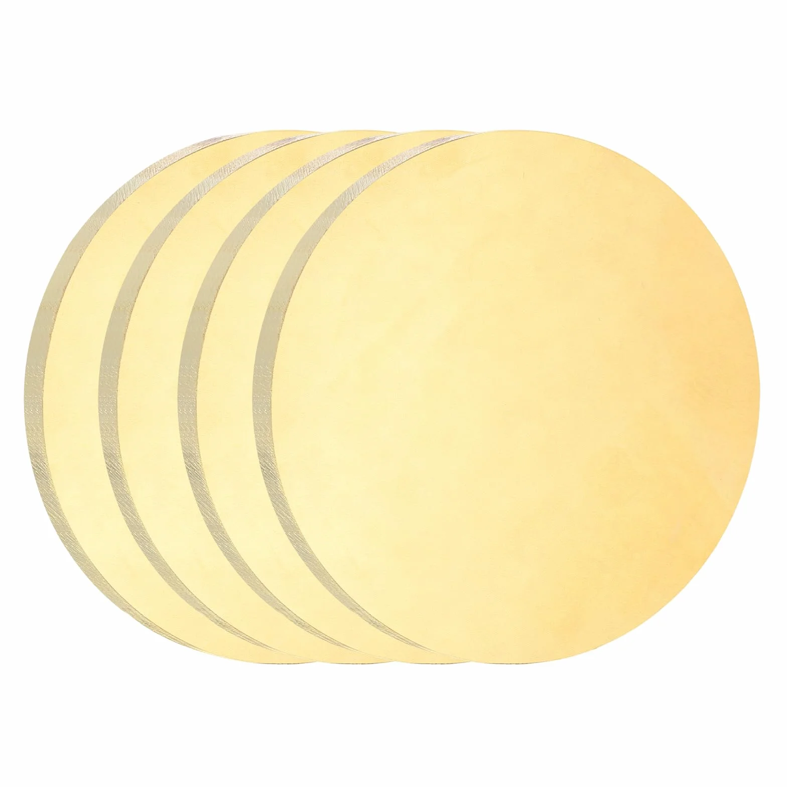 QUARKZMAN 4 Pezzi Piastra Rotonda In Ottone Spessore 0.12"(3mm) Diametro 1.2"(30mm) H65 Disco In Ottone Vuoto Lamiera Metallo Cerchio In Rame Per Stampa Metalli DIY Artigianato