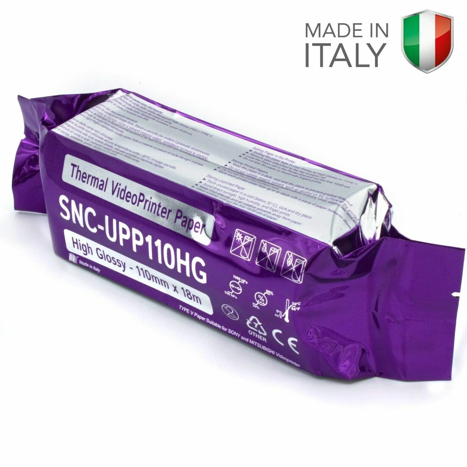 Home Pro Compatibile UPP 110HG Kit Rotoli di Carta Termica Ultralucida Stampante Medicale Ecografo Made In Italy Confezione Da 5 Pezzi