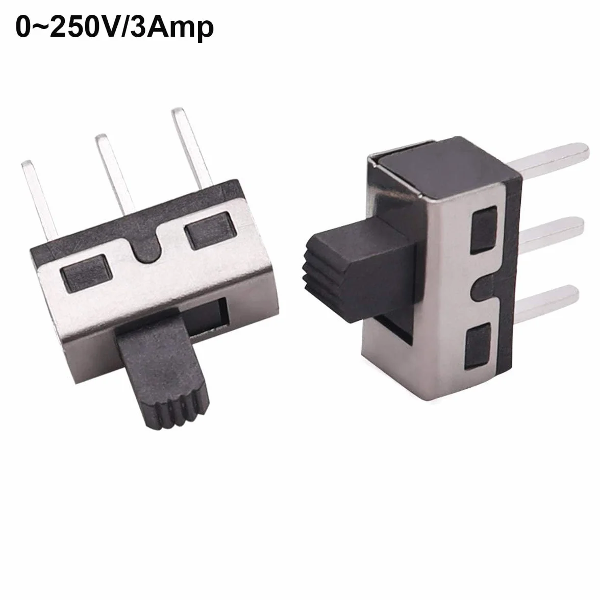 Gebildet 40PCS Interruttori a Scorrimento 250V/3A, 1P2T SPDT 3 Pin 2 Posizioni SS12D10 e 50V/0.5A Mini Pannello Interruttore a Scorrimento ON/Off SS12F15 3Pin Interruttore a levetta