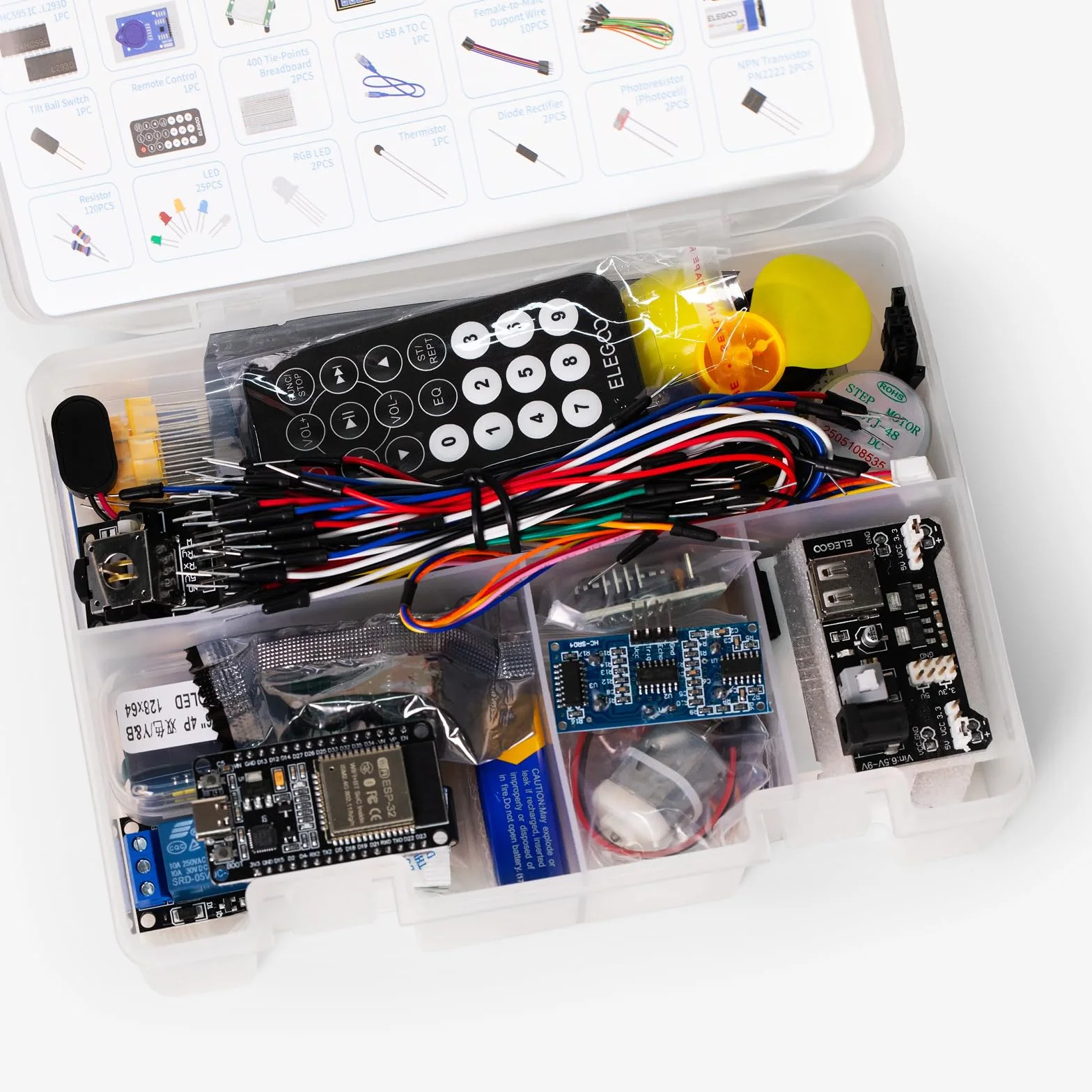 ELEGOO ESP-32 Super Starter Kit con Tutorial, Scheda di Sviluppo USB-C, Microcontrollore Dual-Core, CP2102