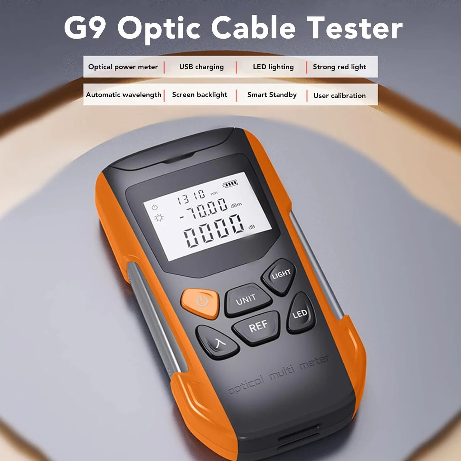 Misuratore di Potenza in Fibra Ottica FTTH, 3 In 1 Optical Power Meter Fibra Ottica Con Tester RJ45, Luce LED, OPM Misuratore Di Potenza A Fibras Otticas Con Interfaccia FC/SC/ST