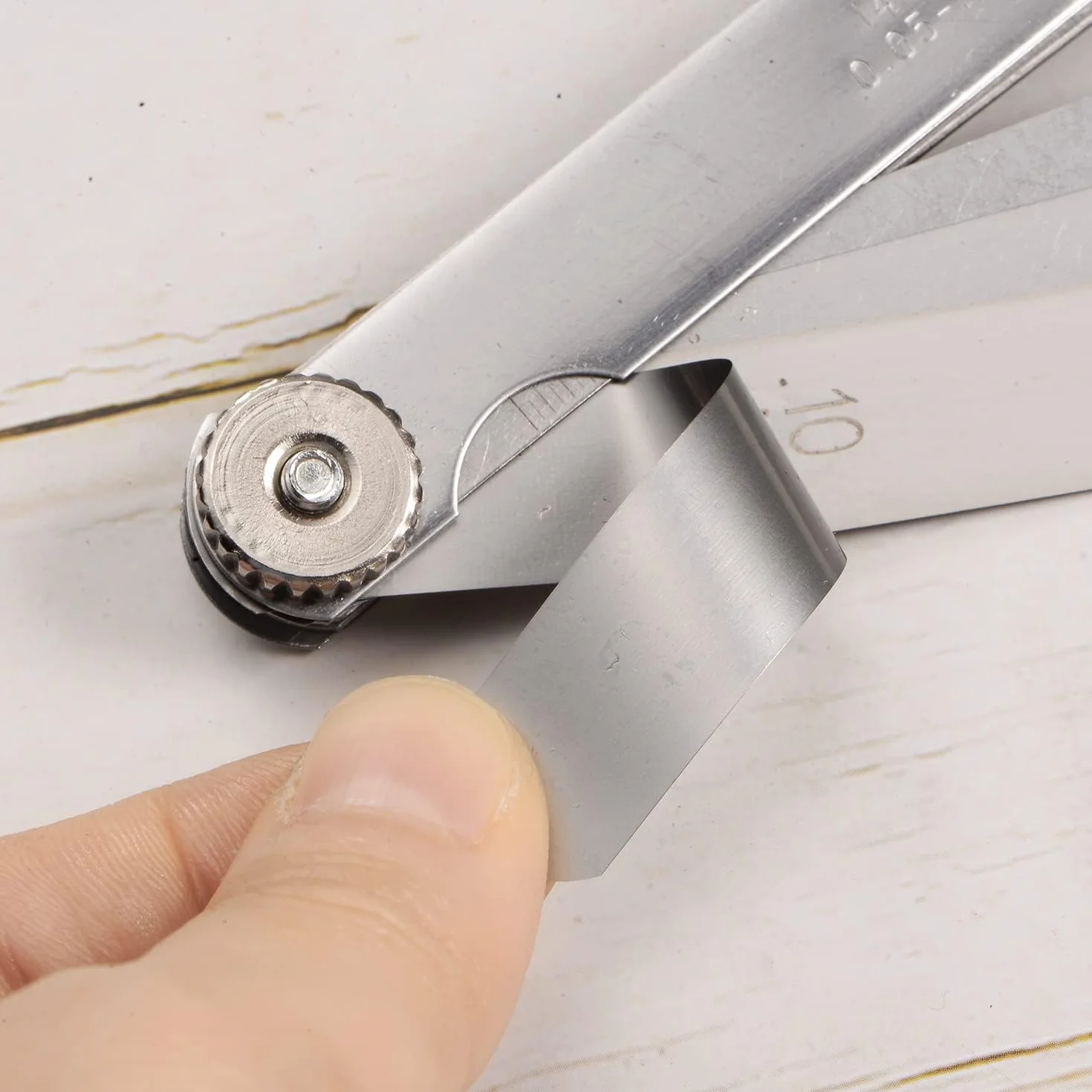 Spessimetro a Lamelle 32 Lame 0,03-1,00mm 0,001-0,04" Acciaio Misurazione Spessore