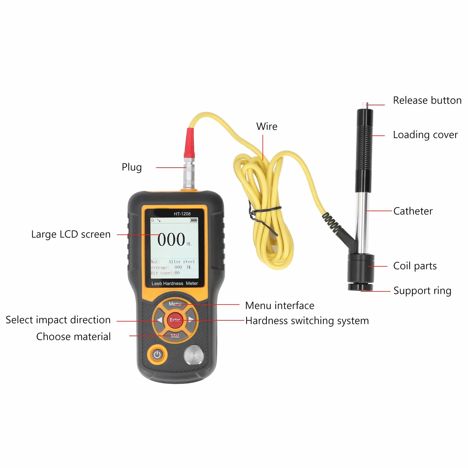 Tester di Durezza Durometro per Metalli 170-960 HL HRA HRB HRC HB HV HSD 40 Set di Dati