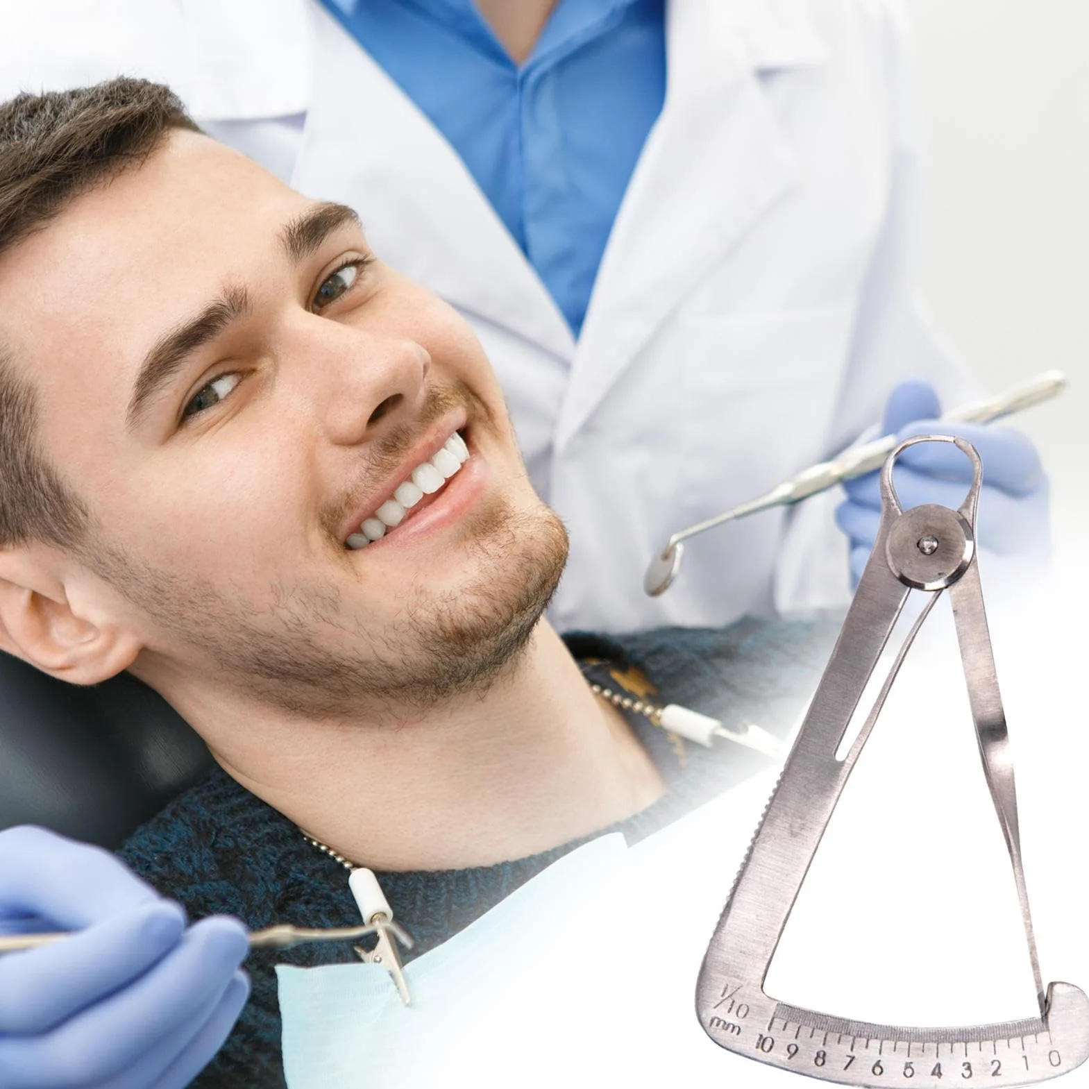 Calibro del triangolo di precisione in acciaio inossidabile - Utensile dentale ad alta precisione, spessore manuale corona