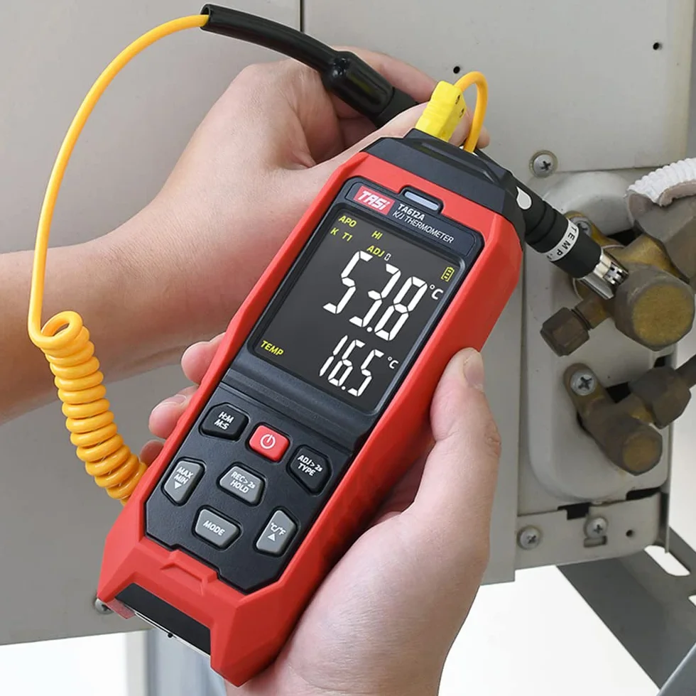 Termometro a termocoppia tipo K/J 4 canali -200~1372℃ alta precisione con USB e allarme
