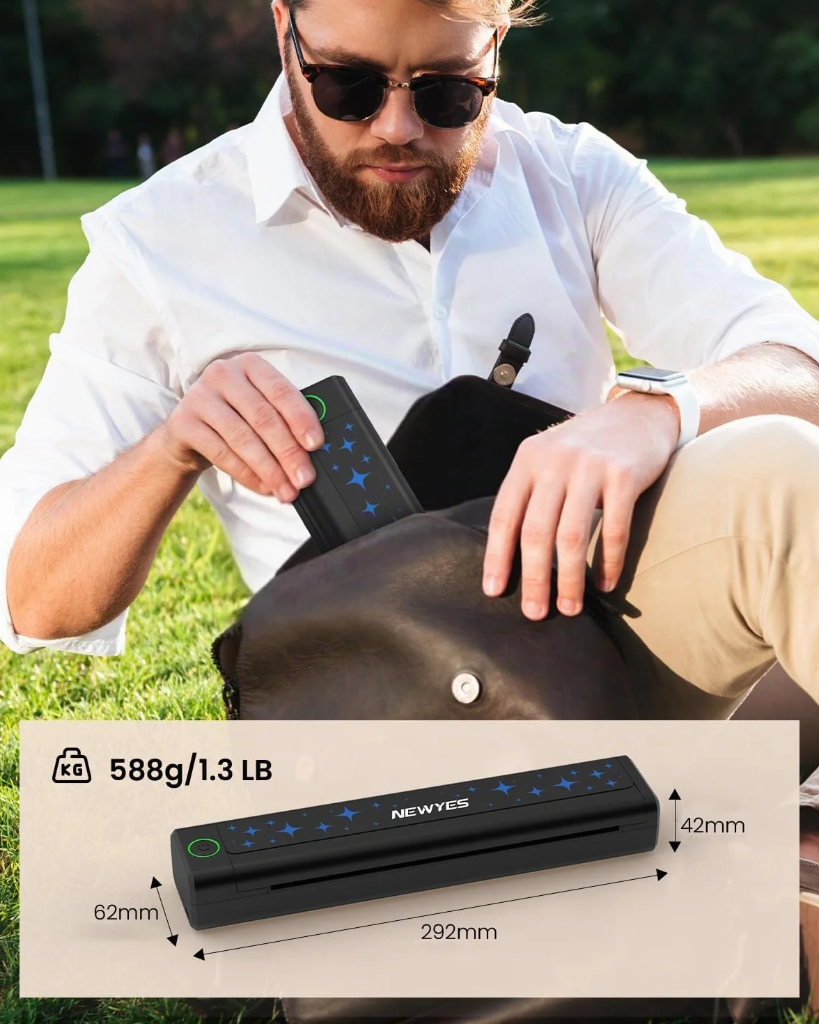 NEWYES Stampante termica portatile Stampante senza inchiostro Connettività wireless Viaggi d'affari Uso domestico di istruzione