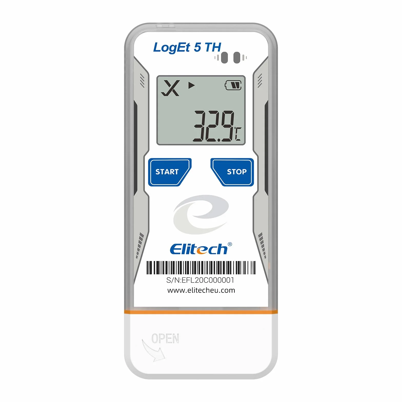 Elitech LogEt5TH Registratore Dati Digitale di Umidità della Temperatura USB 32000 Punti Rapporto PDF CSV