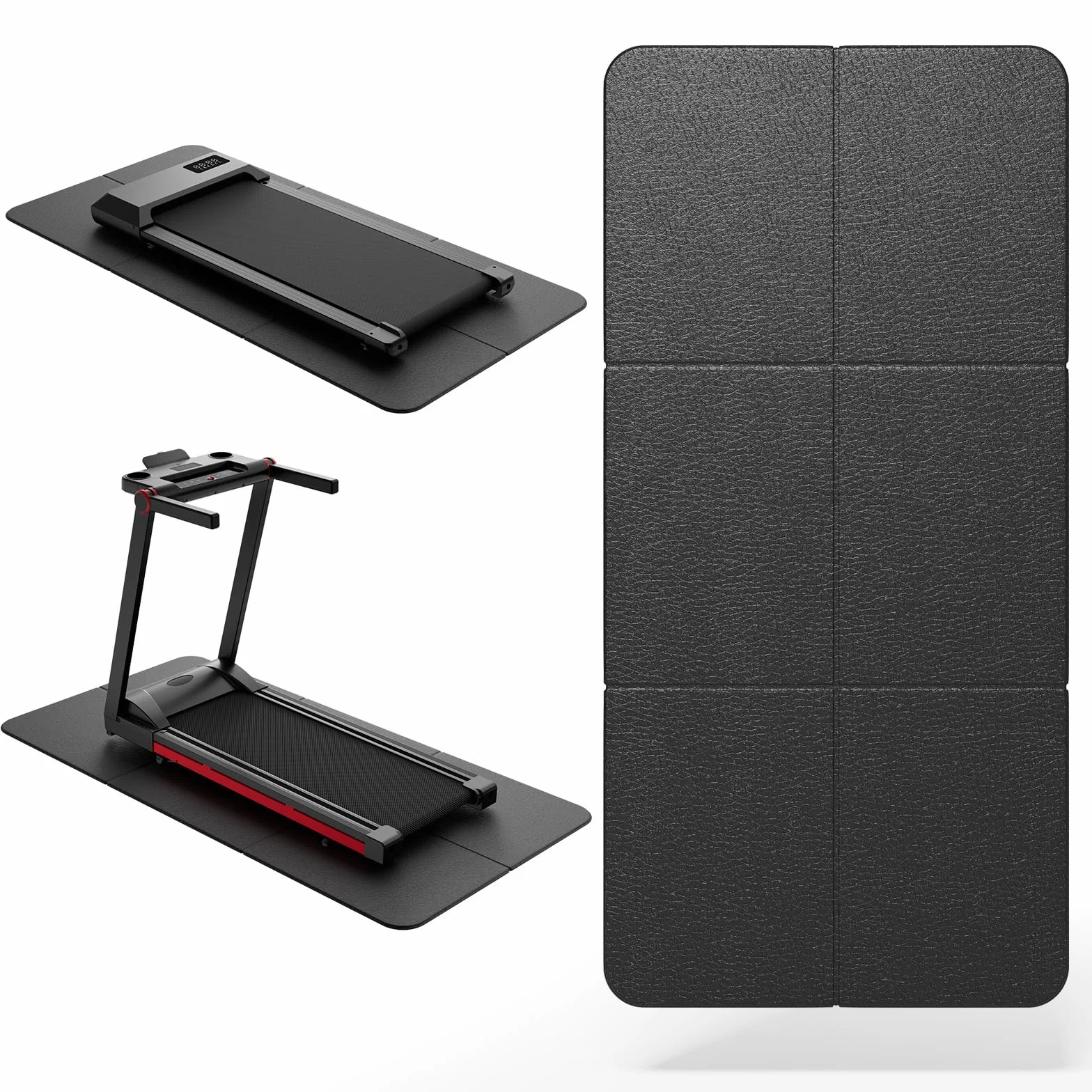 MJWW PVC Pieghevole Tappetino Antiscivolo per Tapis Roulant Walking Pad Cyclette 150x70x0.6cm