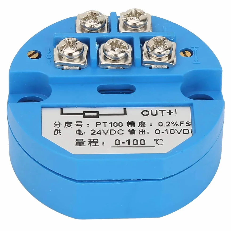 PT100 Trasmettitore Temperatura DC24V Sensore 1M Alta Precisione Uscita 0-10V per Controllo Processo Industriale
