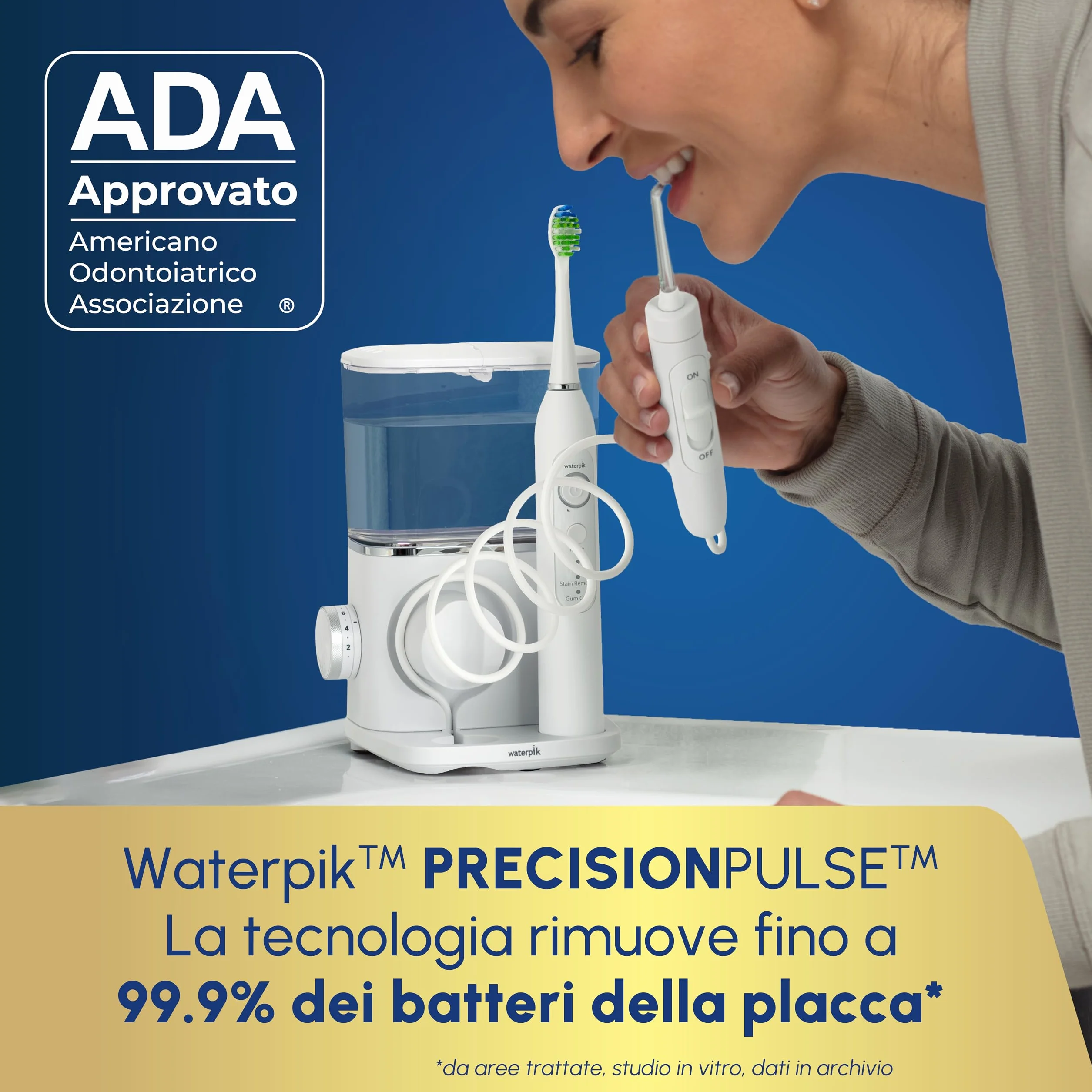 Waterpik Sensonic Complete Care Water Flosser CC-04 Rechargeable Electric Toothbrush Combo, White