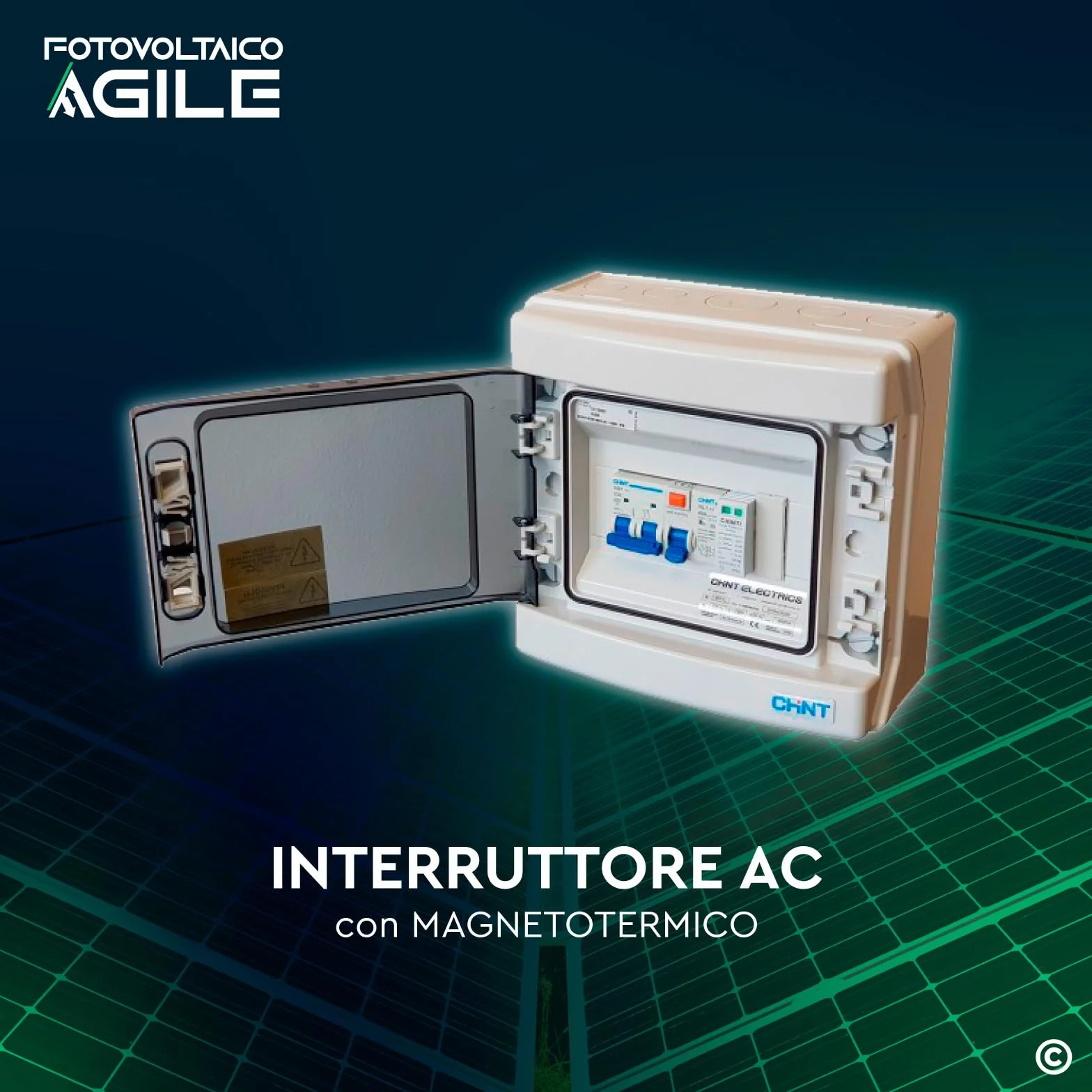 Quadro Elettrico per Fotovoltaico Chint Lato AC - Monofase - Fino a 6kW 230V - IP65 - Magnetotermico