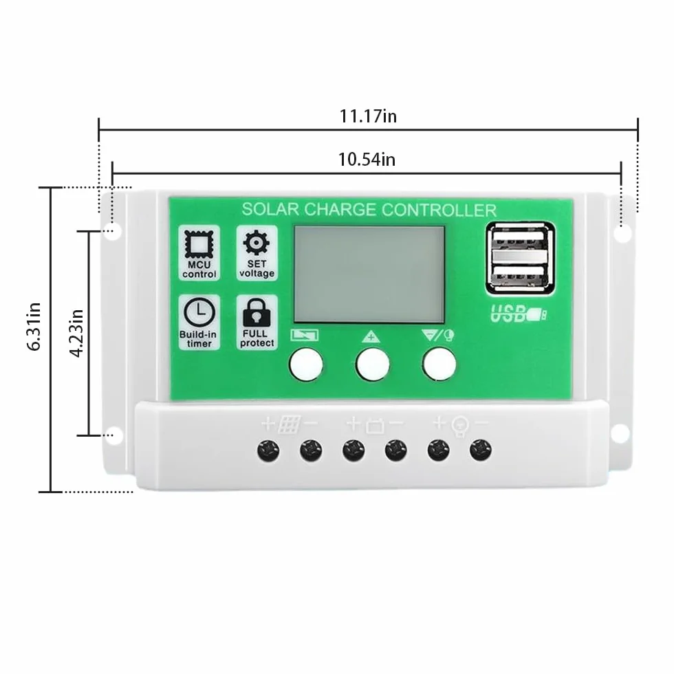 ACAGALA Kit pannello solare da 20 Watt, pannello solare monocristallino + regolatore di carica 100 A-PWM + morsetti per batteria, 22% di alta efficienza per sistemi di camper, barche e rimorchi