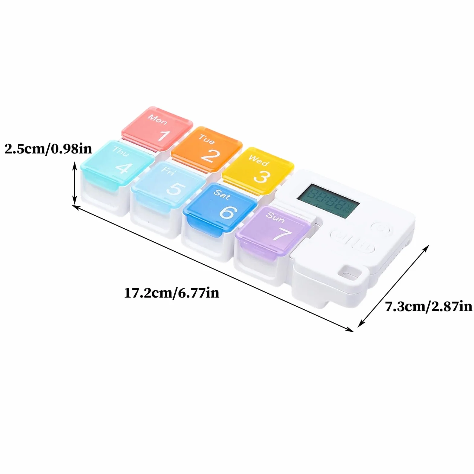 Portapillole Promemoria Intelligente Multi Scomparto 7 Giorni Case Portatile per Dispensatore di Pillole Giornaliero