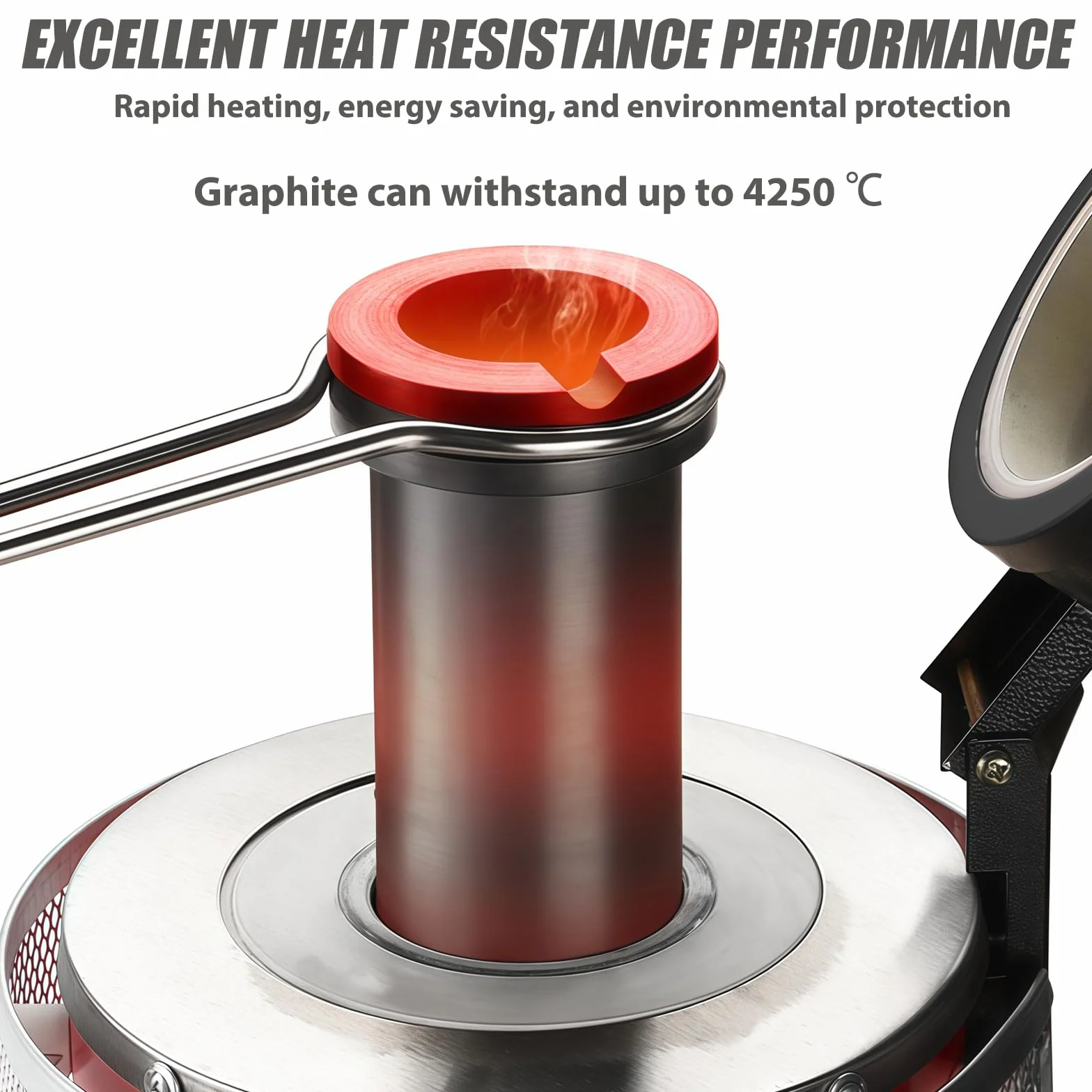 Graphite Crucible: 1 kg di resistente alle alte temperature in grafite, crocifisso in grafite per oro, argento, ottone, alluminio, gioielli, forni da colata, utensili, metallo, fusione
