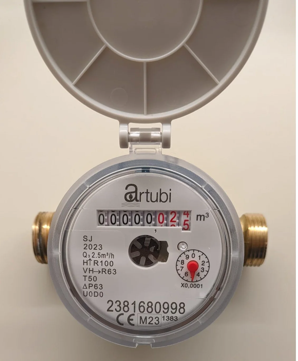 CONTATORE ACQUA FREDDA DN15 (1/2") OTTONE CERTIFICATO ACQUA POTABILE DM174/2004 MID 110mm
