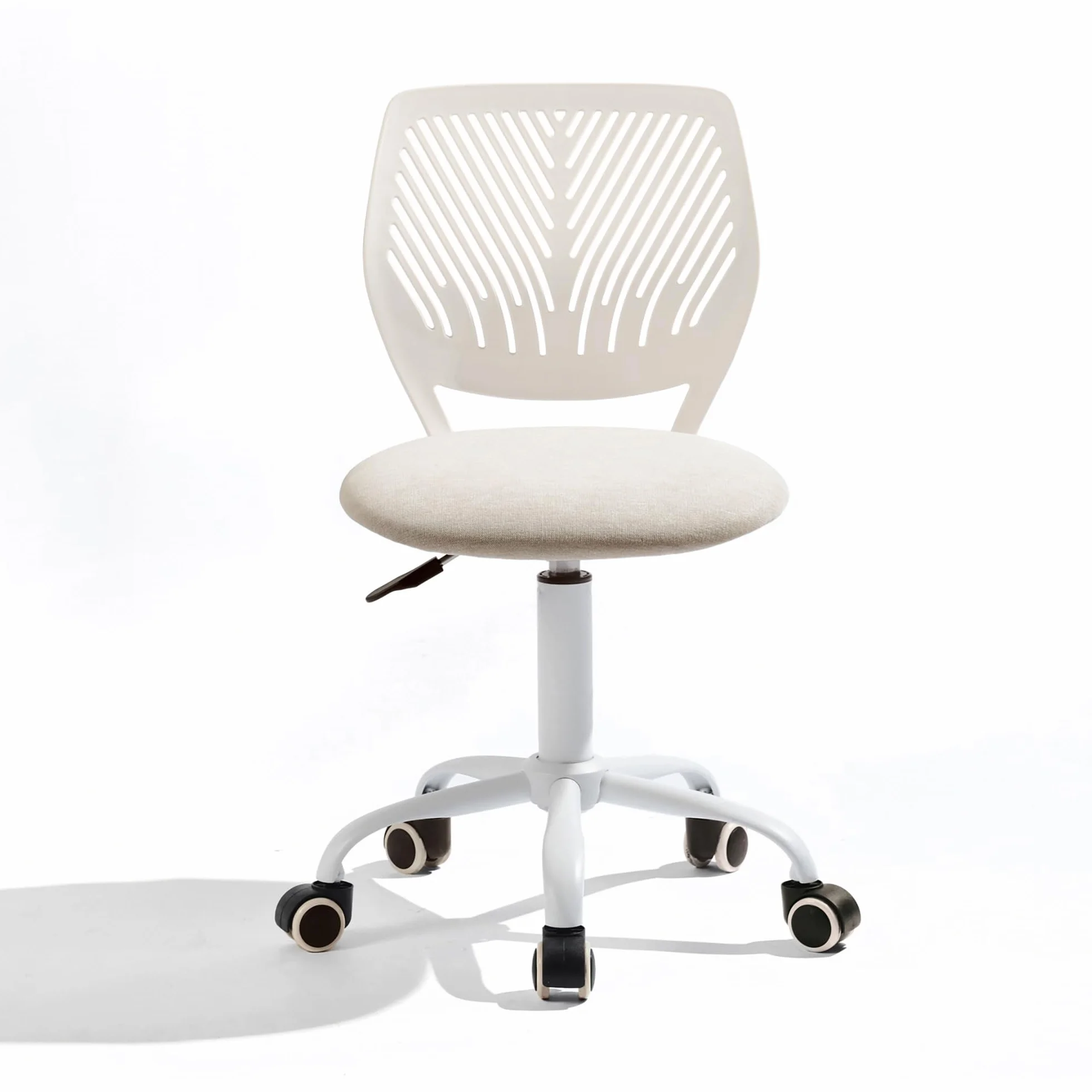 Sedia ergonomica per scuola con schienale in rete traspirante, altezza regolabile, rotazione 360°, Morandi Beige