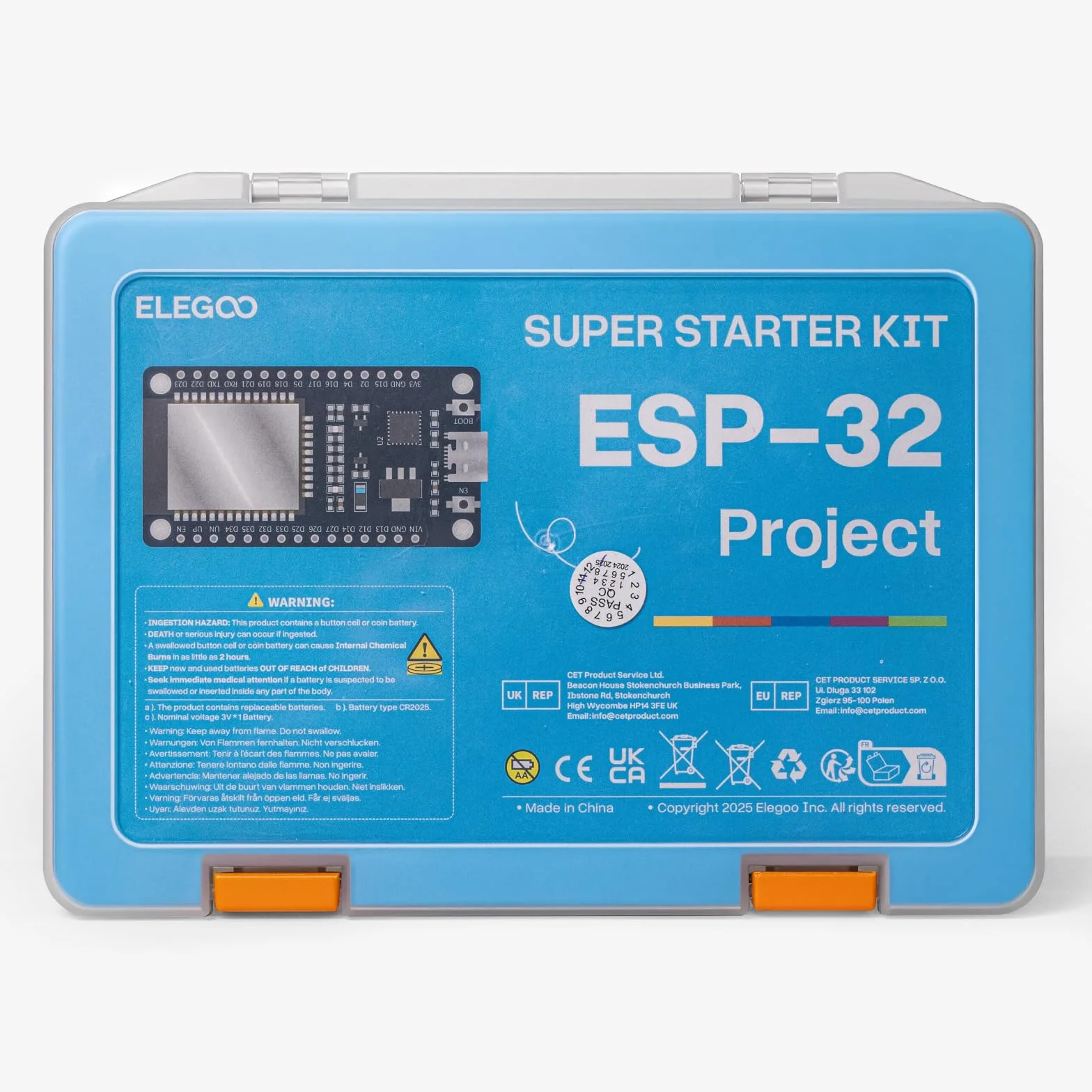 ELEGOO ESP-32 Super Starter Kit con Tutorial, Scheda di Sviluppo USB-C, Microcontrollore Dual-Core, CP2102