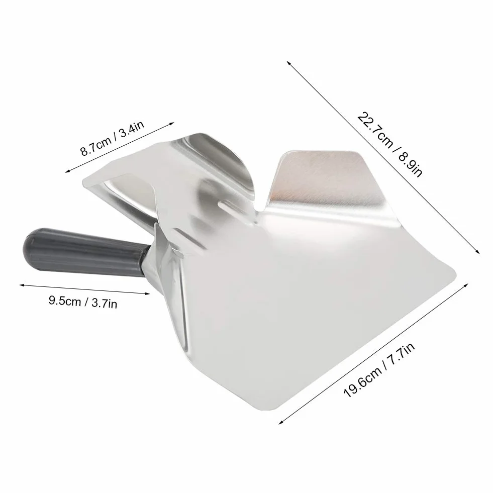 Paletta per Bagger di Patatine Fritte e Popcorn Paletta Pala Chip Scoop con Manico 19,6 x 22,7 x 8,7 cm In Acciaio Inossidabile