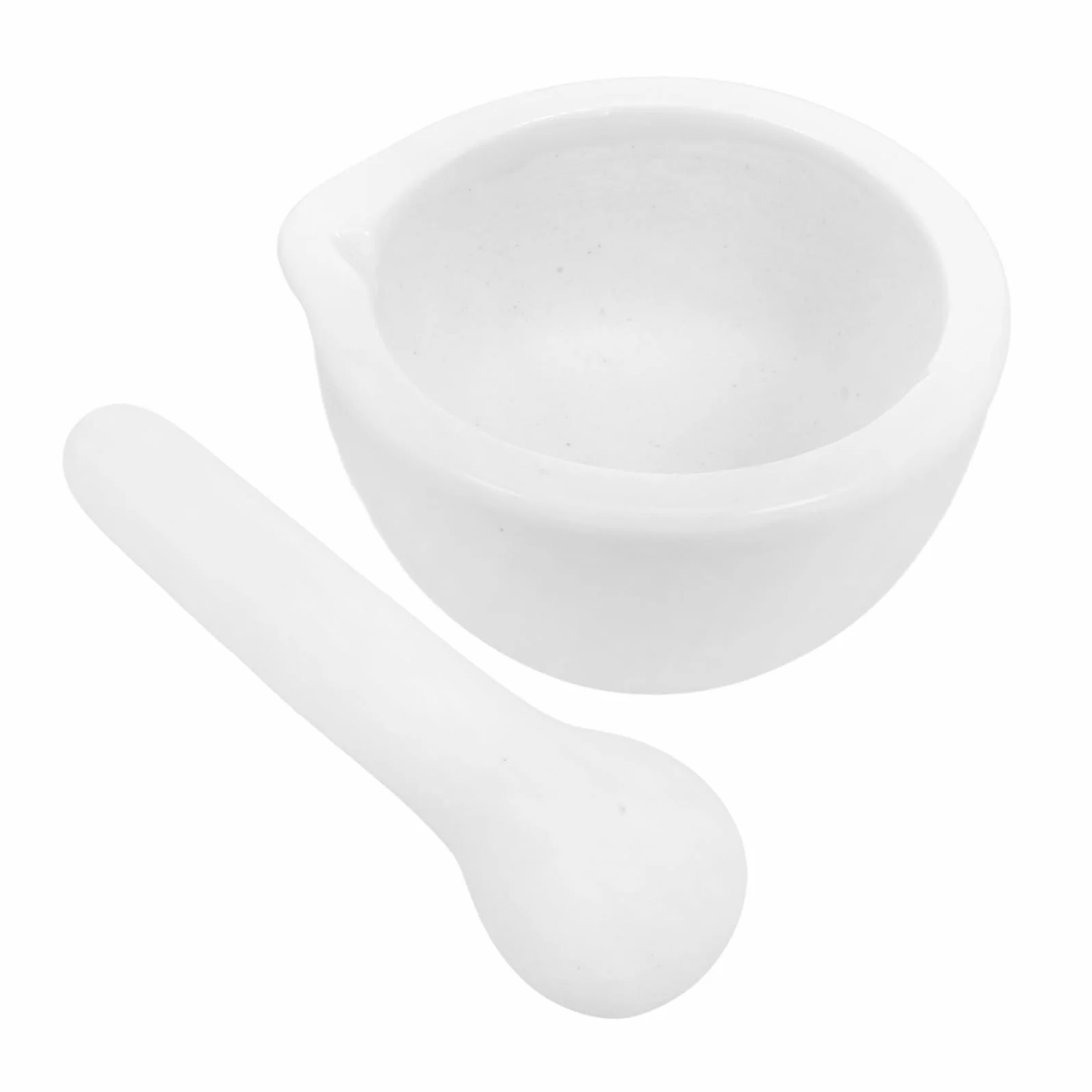 Garneck Mini mortaio in porcellana con pestello, piccolo mortaio da 60 mm, ideale per macinare spezie ed erbe aromatiche, con pratico beccuccio per una facile maneggevolezza