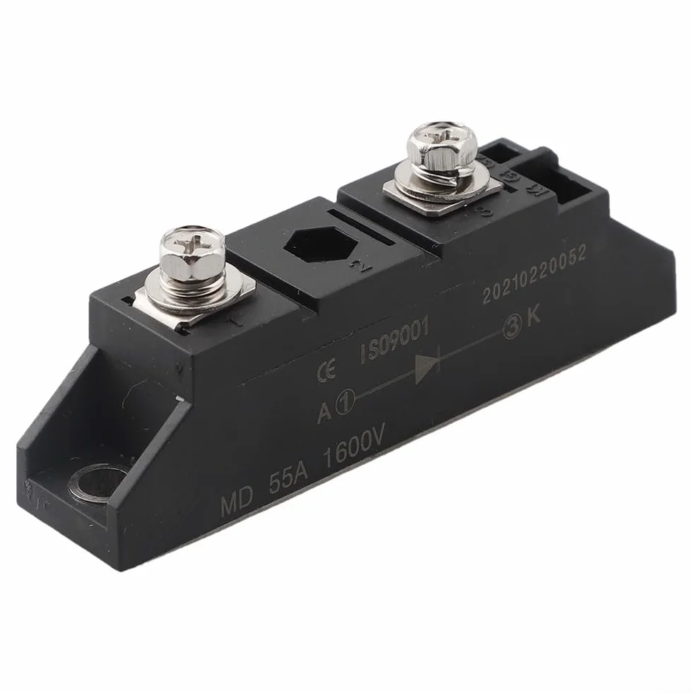 Diodo solare, Diodo raddrizzatore MD55A1600V con dissipatore di calore, Diodo anti-inversione per pannelli solari Sistema di protezione automatica della batteria