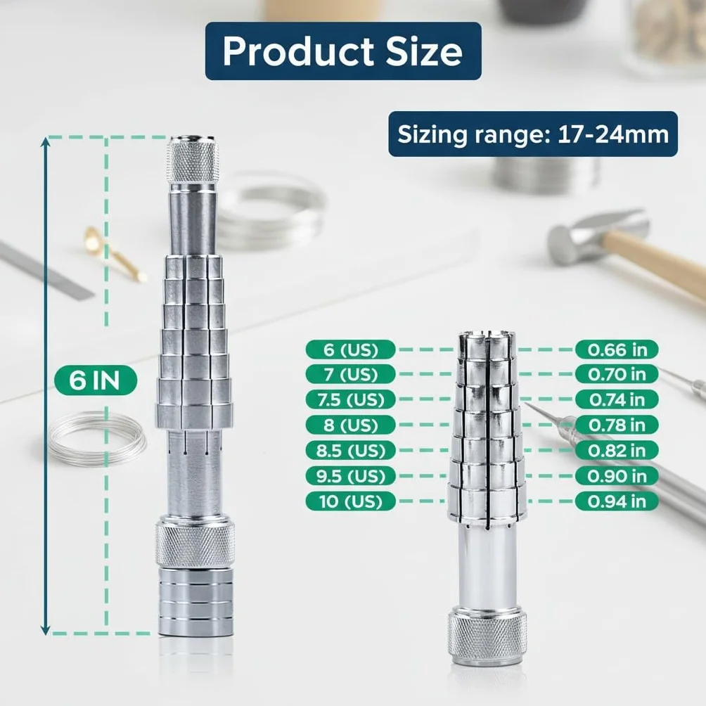Profesjonalny Ring Sizer Set 3 Pz Espansore Manuale 17-24 mm