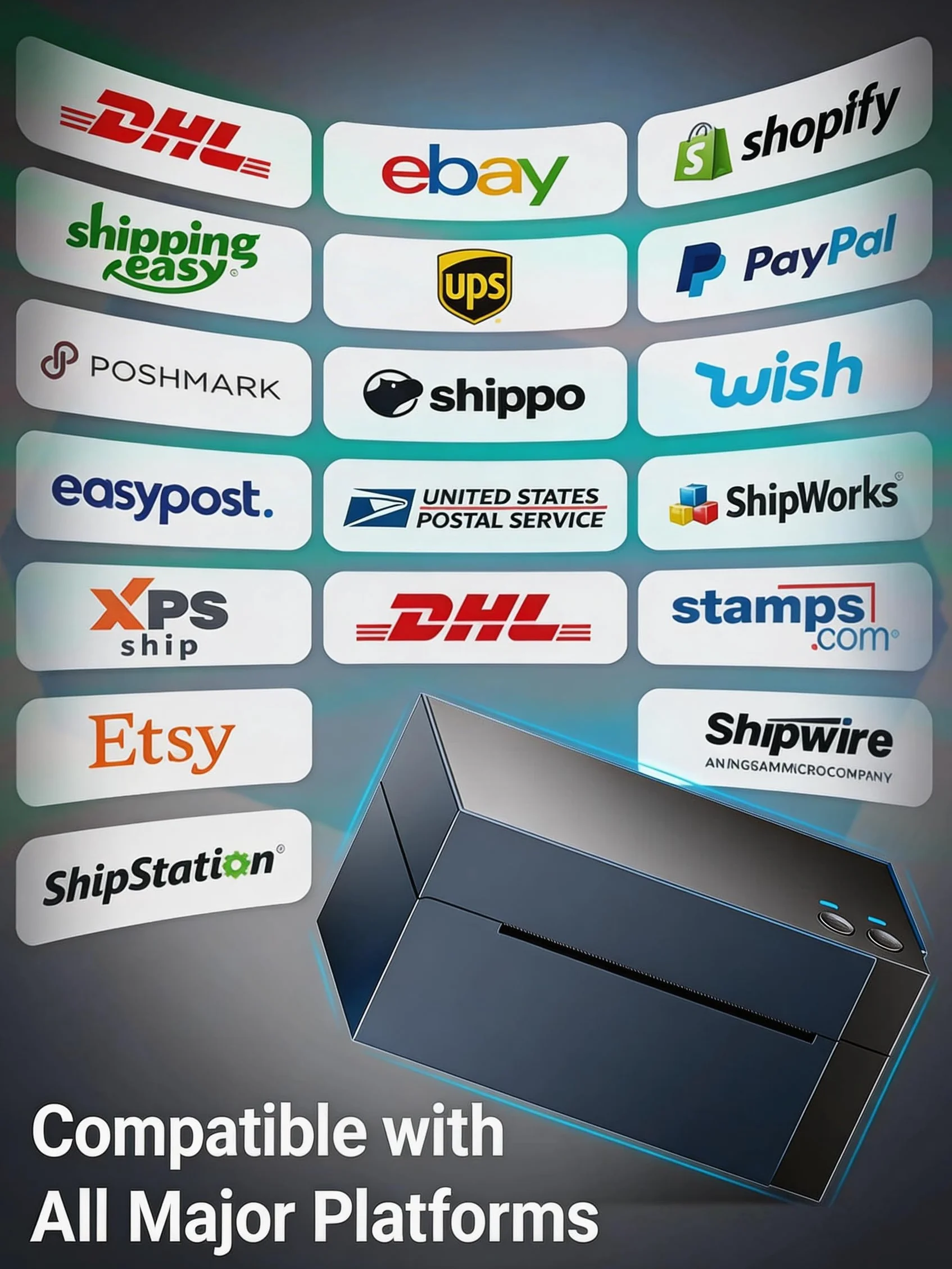 Phomemo WiFi Shipping Label Printer 4x6, 344WF Stampante Termica WiFi per Etichette di Spedizione per Piccole Imprese, Creatore di Etichette Postali, Compatibile con eBay, Shopify, Amazon, FedEx, USPS