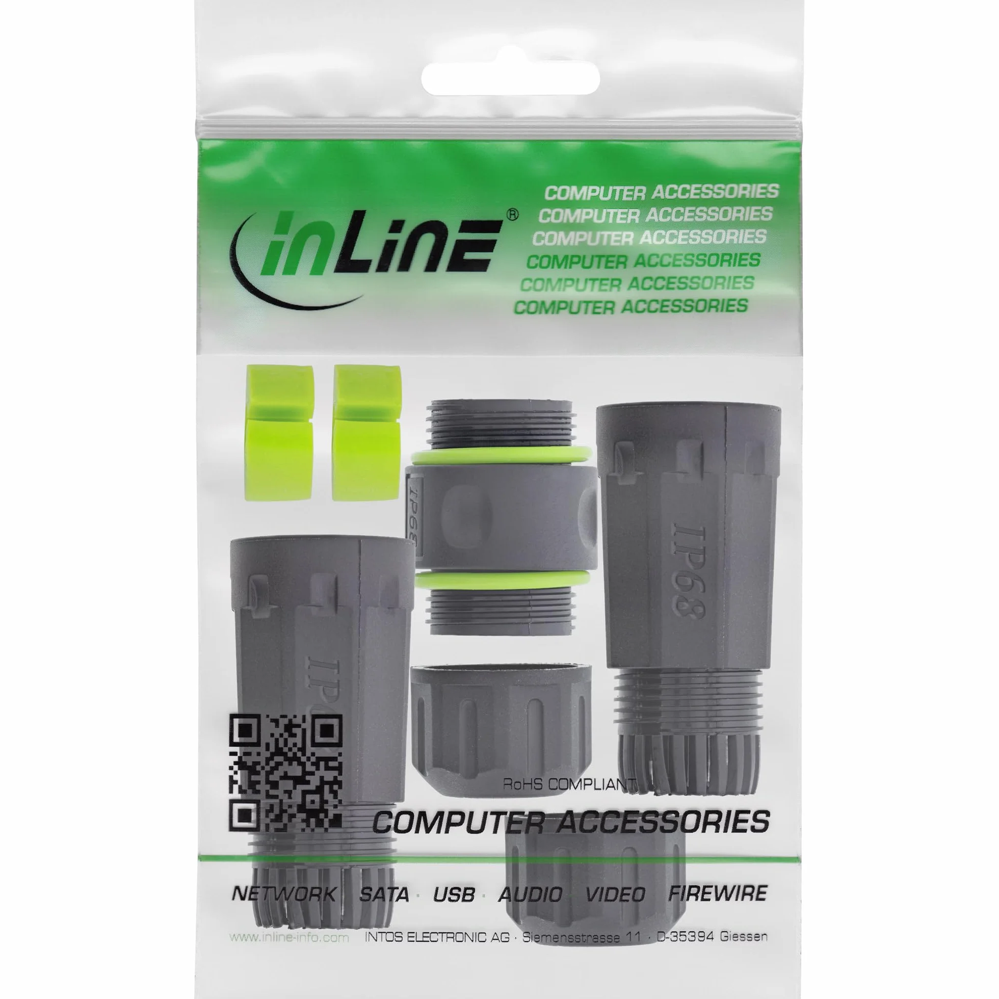 Inline Connettore in fibra ottica LC Duplex, IP68, impermeabile, connettore in fibra ottica esterna, singlemode, connettore LC LC per alloggiamento M20, 69927B