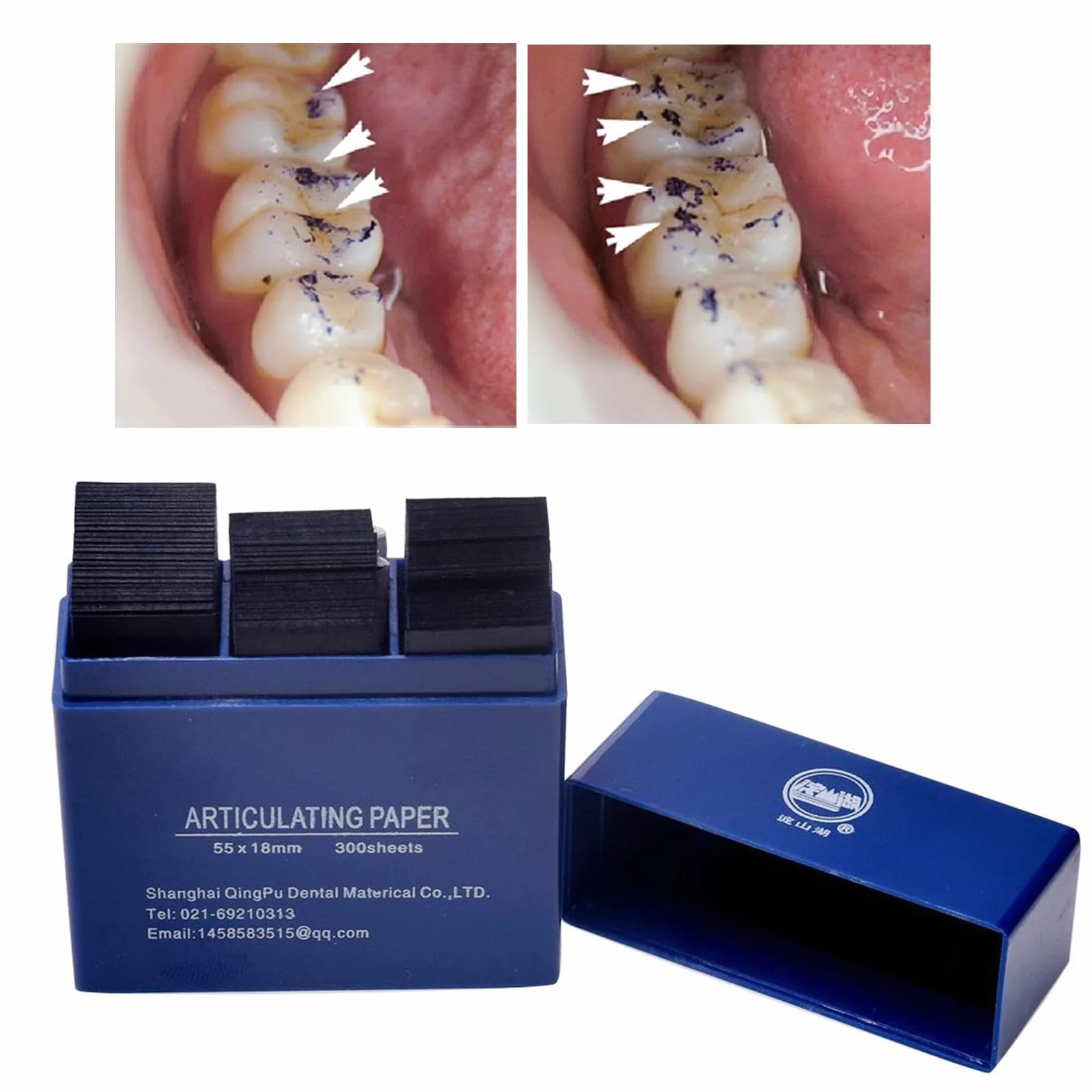 Carta articolata per denti | 300 fogli/scatola di Carta articolata per denti,Forniture di regolazione occlusale ad alta sensibilità per dentisti e odontoiatrici