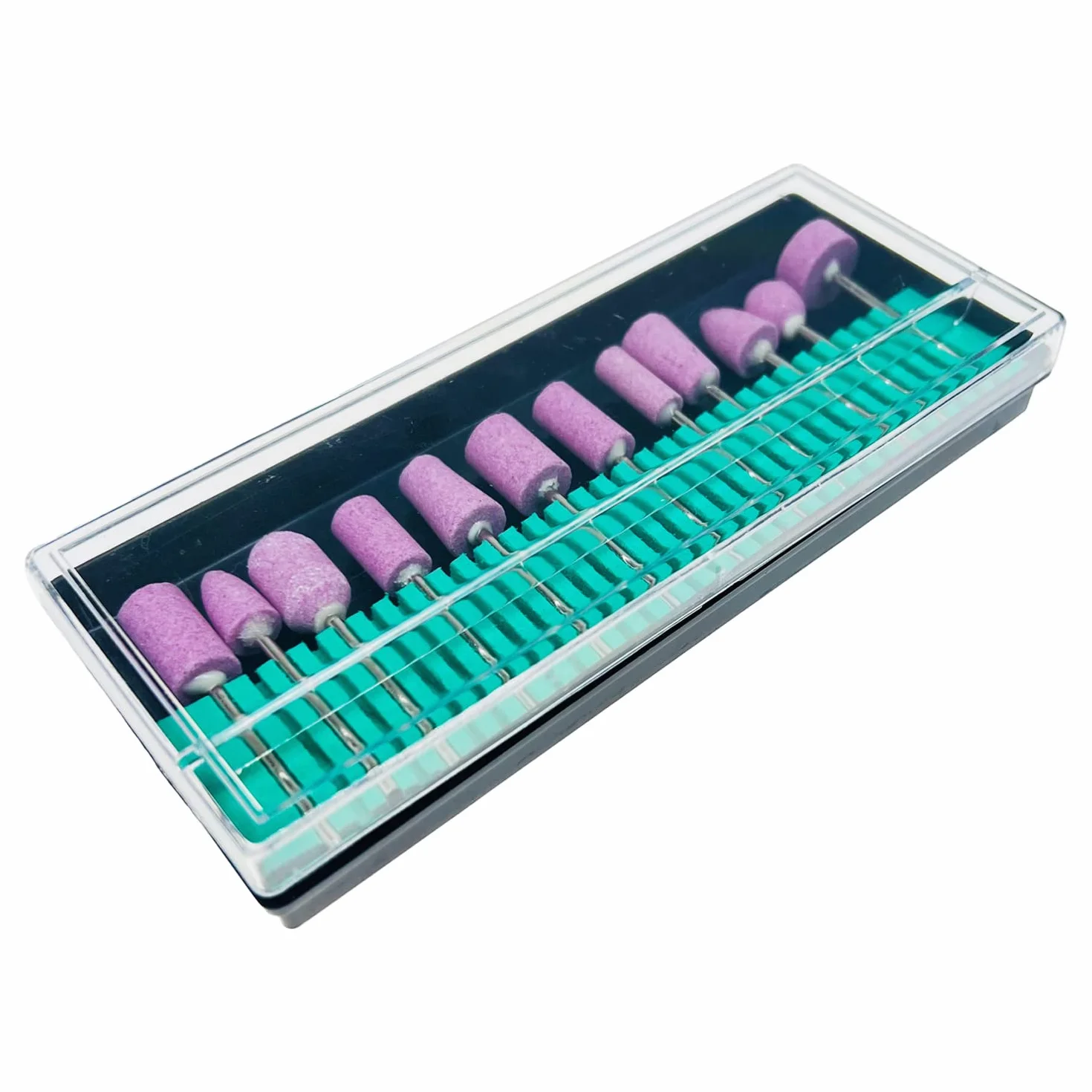 Woohome 12 Pz Punte Pietra Abrasiva Montate, Mola Abrasiva con Gambo Montato Su Pietra Set di Teste in Pietra Abrasiva con Punte per Trapani Rotativo per Molatura, Lucidatura