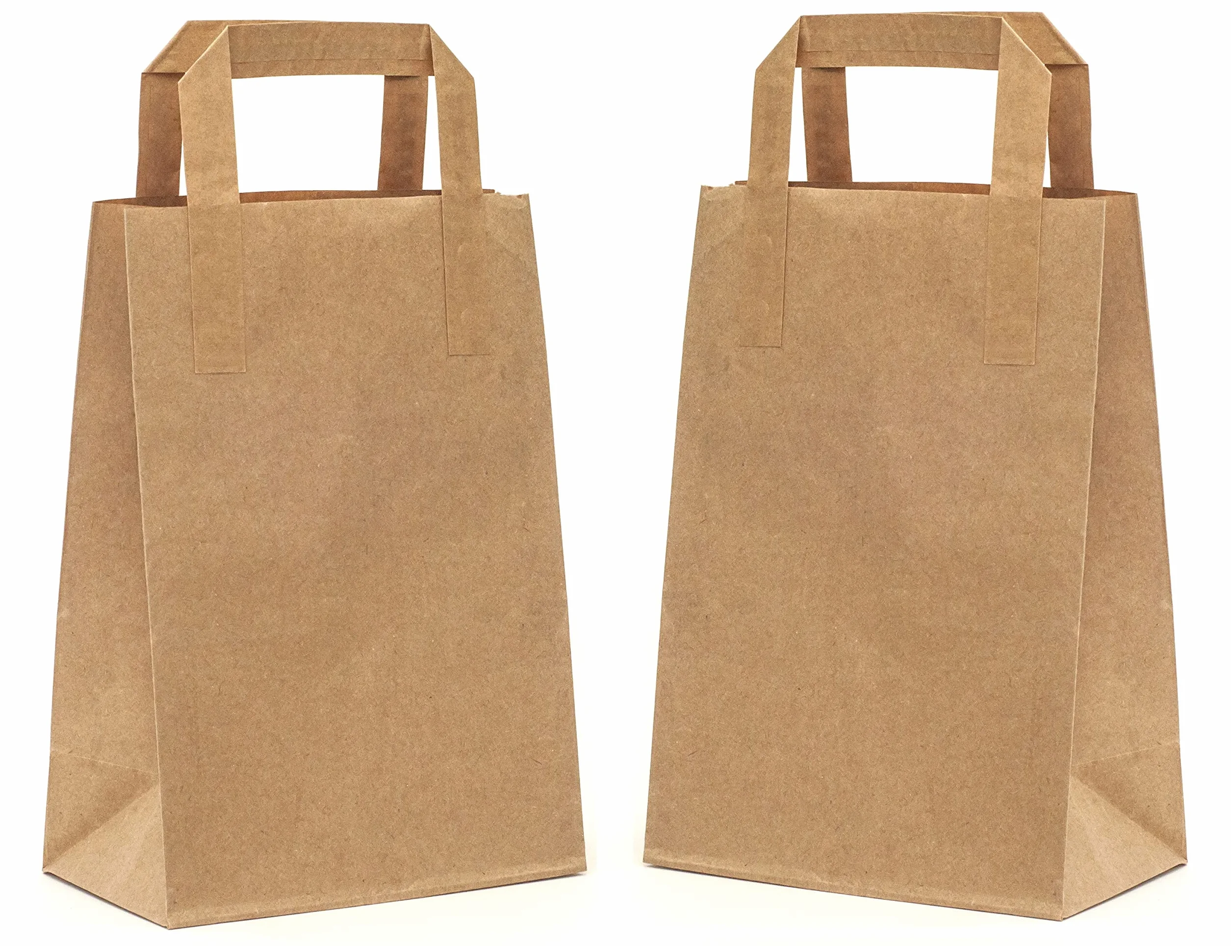 PAKNOR® 50 Shopper in Kraft - 18 x 23 x 8,5 cm, sacchetti di carta marrone con manici, sacchetti da regalo, sacchetto di carta kraft