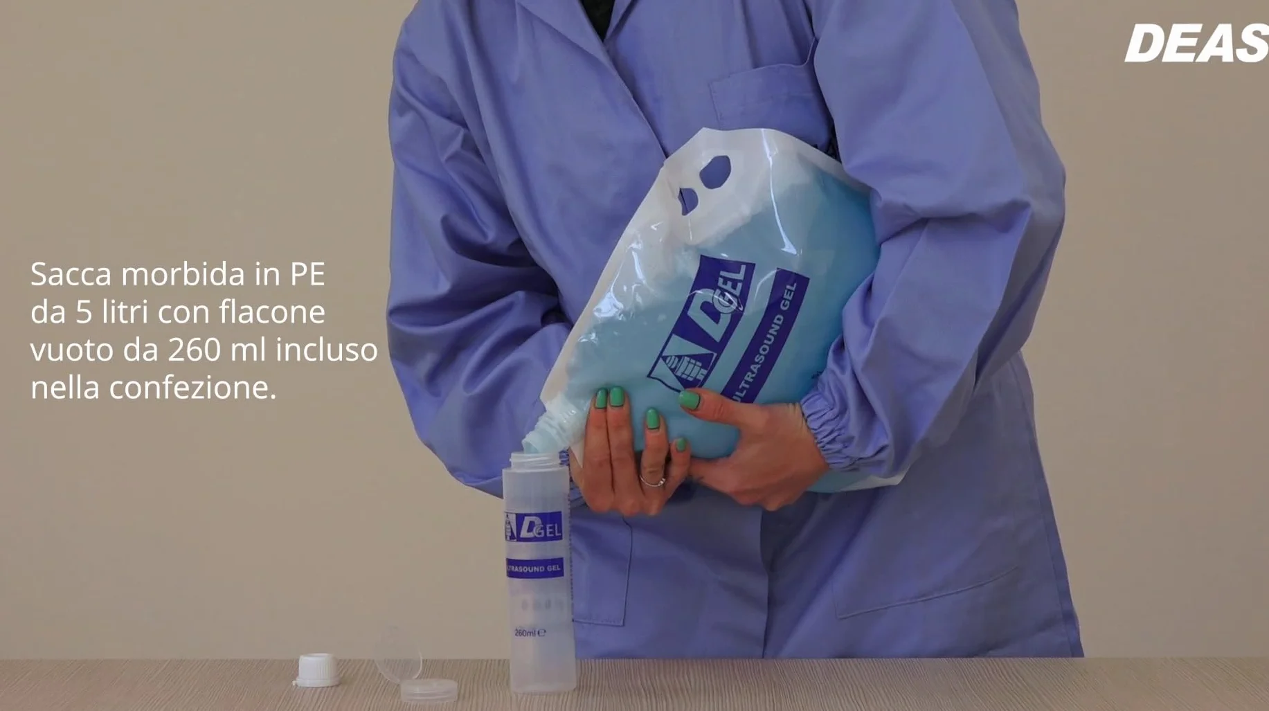 DGel - Gel conduttore 5 Litri AZZURRO Ultrasuoni, Ecografia - SACCA MORBIDA COMPLETO SVUOTAMENTO SENZA RESIDUO - Made in Italy 2 pezzi