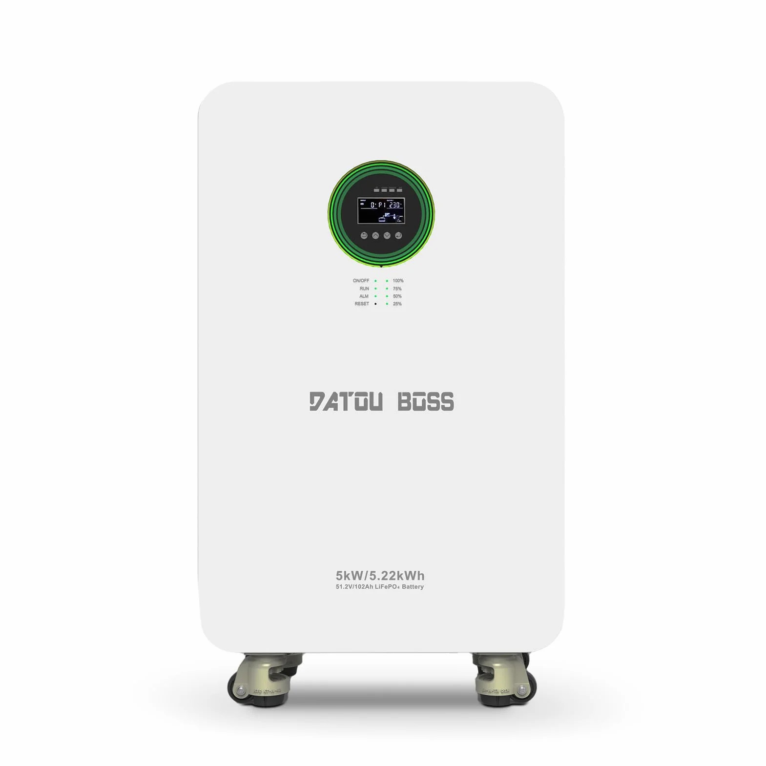 DATOUBOSS 5000W Inverter Ibrido Solare 48V+Batteria LiFePO4 48V 102Ah 5,22 kWh,6000+cicli,integrata BMS,ideale per Solare, Off-Grid,Centrale Elettrica.