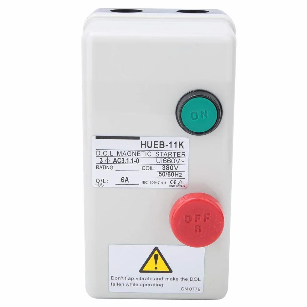 Avviatore magnetico del motore di controllo del tipo ad avviamento diretto manuale irreversibile del motore CA 380 V 50/60 Hz(4-6A)