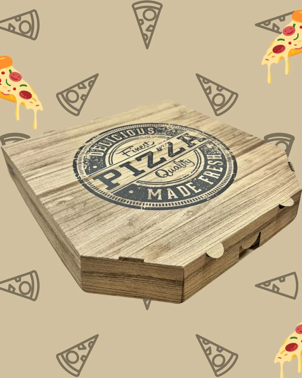 Scatola per Pizza in Cartone Kraft Bianca 24x24x4 cm 50 Pezzi
