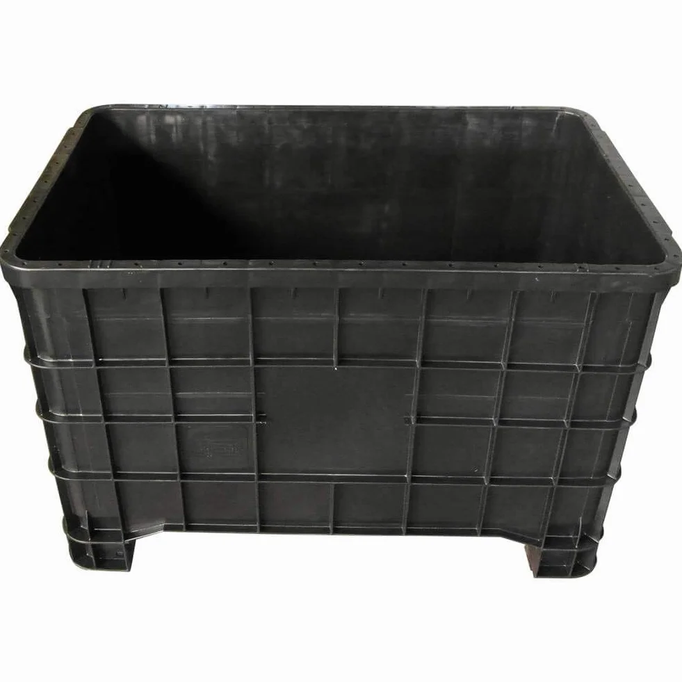 Cassa pallet in plastica (HDPE riciclato), 4 piedi, Mis. 1000 L x 635 P x 645 H mm, portata 150 Kg, volume 300 Lt