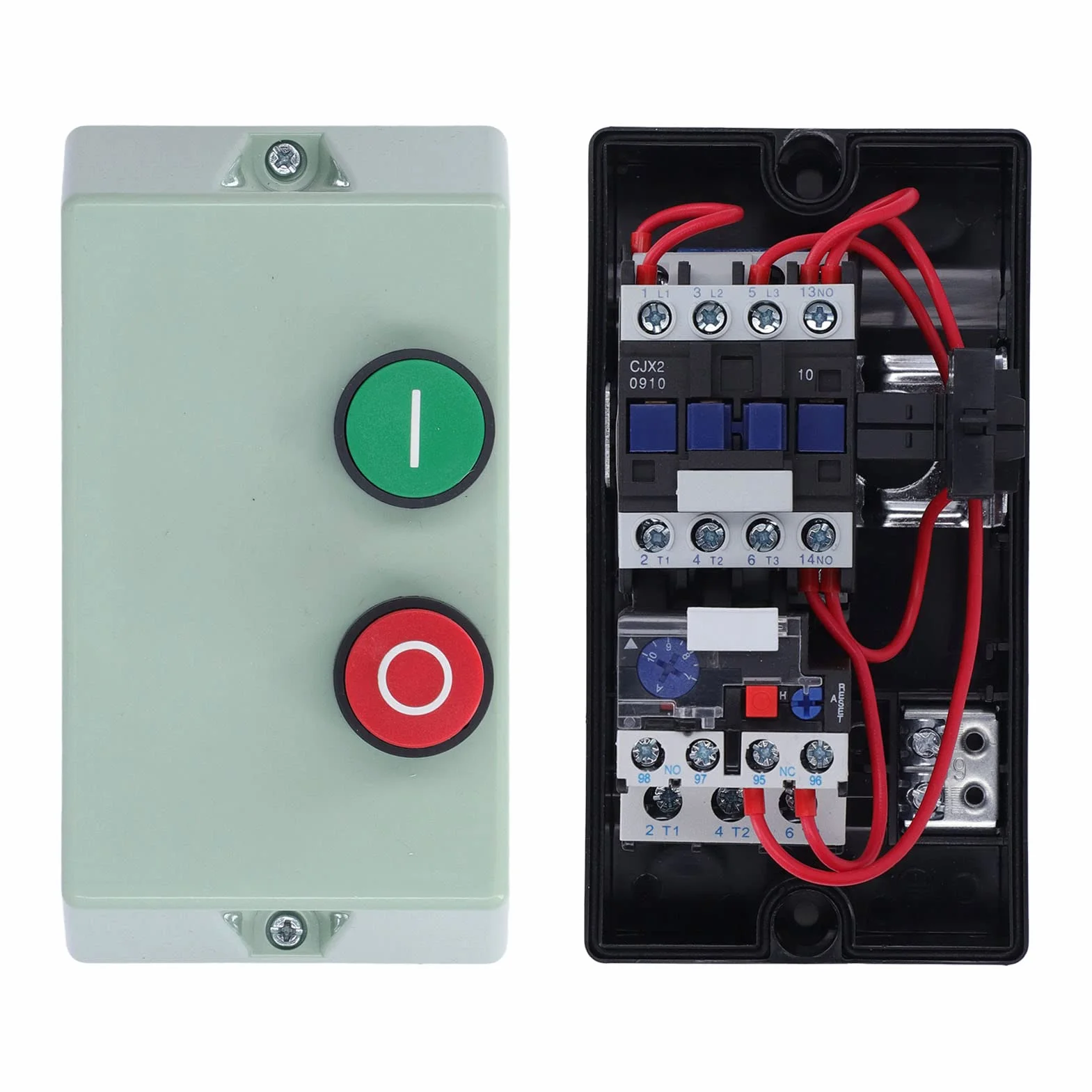 Avviatore Motore Elettrico Magnetico IP55, Monofase 220/230V Trifase 380/400V, Impermeabile, Interruttore di Controllo, ABS, 2.2KW-4KW, Protezione Sovraccarico