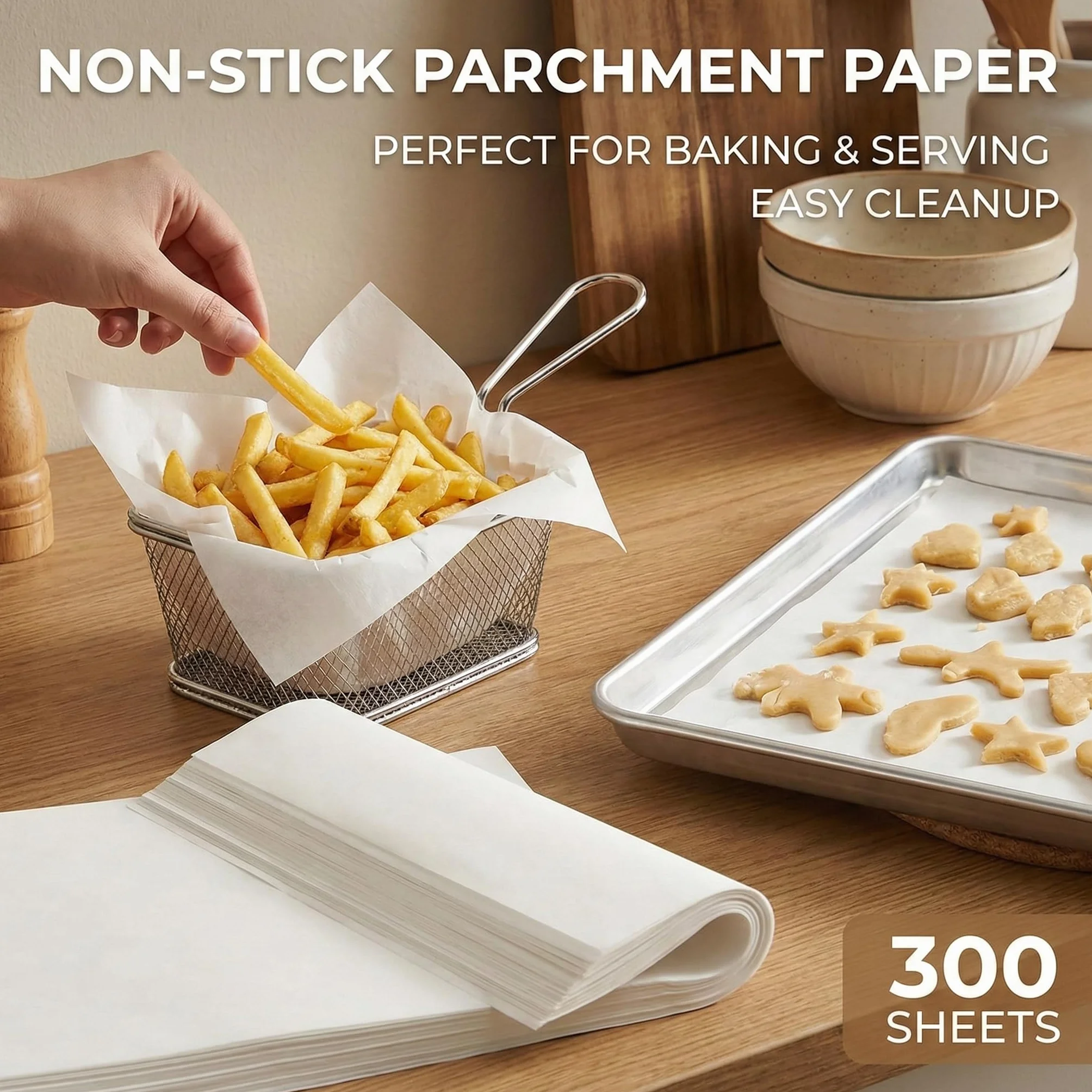 150 Fogli di Carta Oleata Bianca per Alimentari, 30x20 cm, Impermeabile e Antiolio, Ideale per Cottura, Congelamento e Conservazione del Cibo