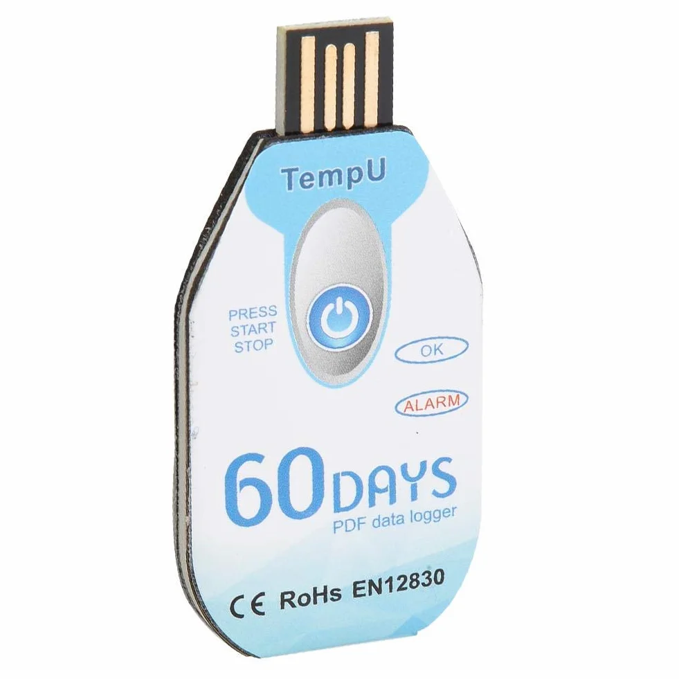 Walfront Registratore di Dati di Temperatura PDF Monouso Porta USB Porta 10000 Punti Utilizzati per Monitorare Il Processo di Trasporto e Conservazione degli Alimenti