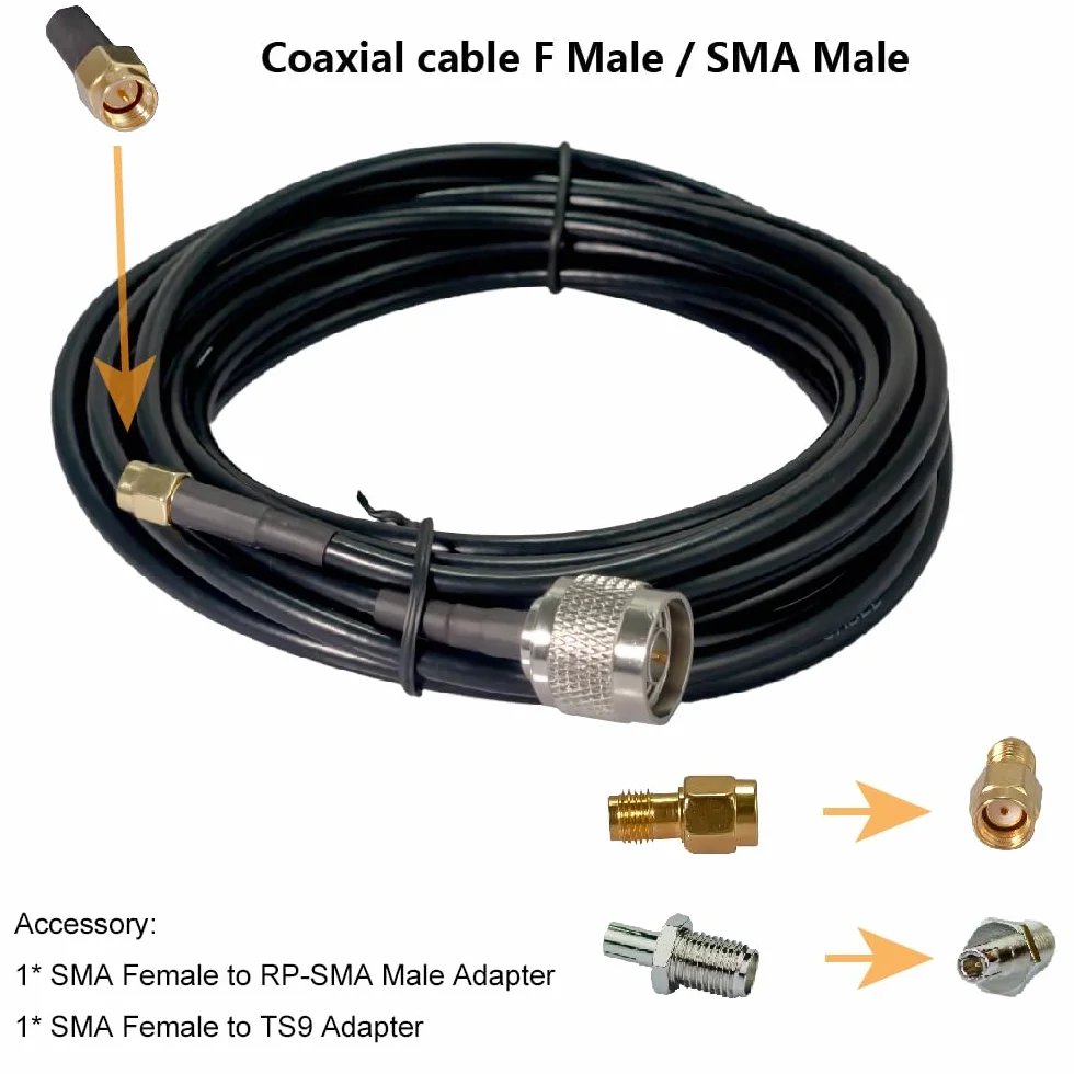 Antenna 5G/4G LTE 12dBi Esterna Direzionale Compatibile con Vodafone FWA, WindTre, Iliad, Fastweb 700~3700 MHz SMA/RP-SMA/TS9 5m