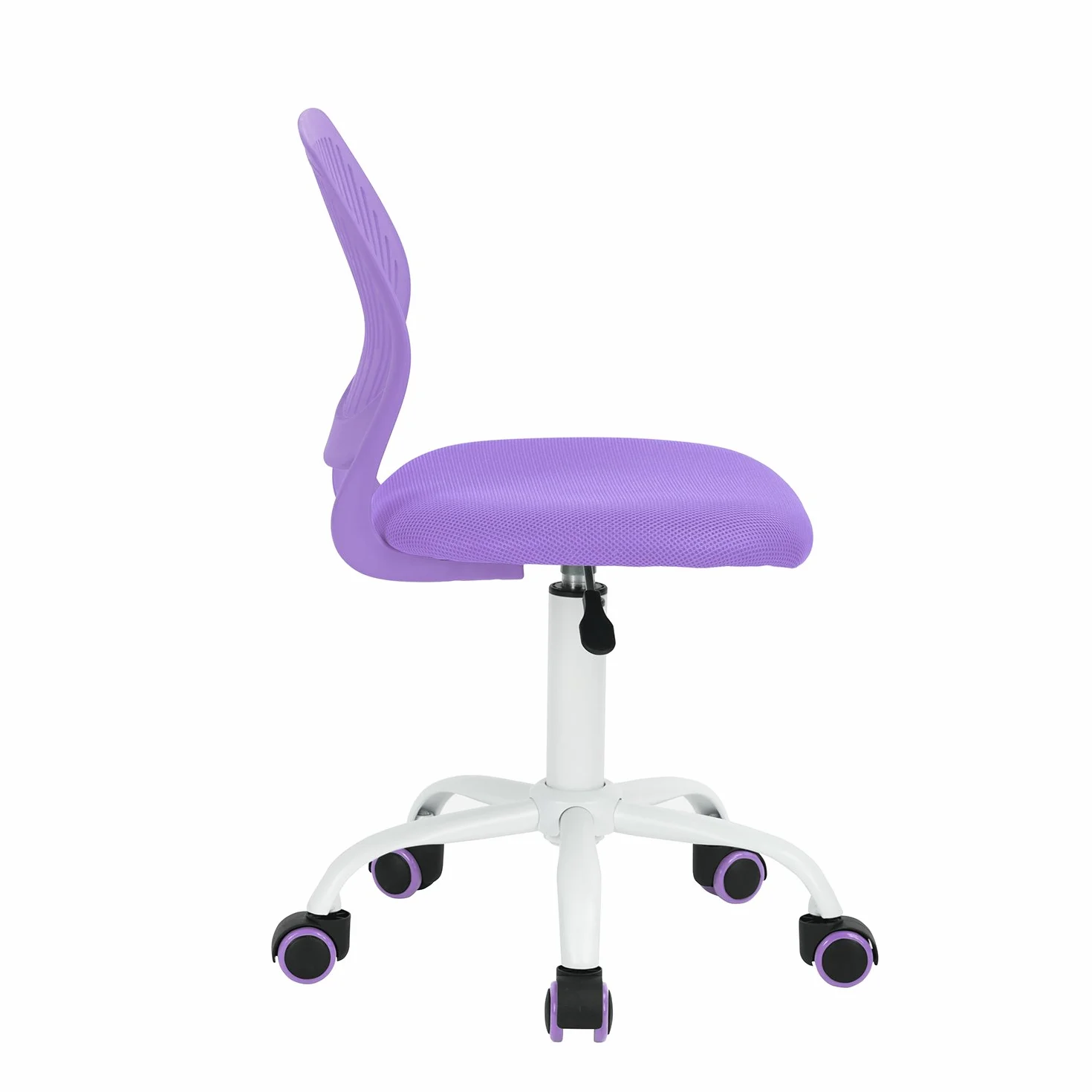 FurnitureR Sedia ergonomica compatta per scuola, schienale in rete traspirante, altezza regolabile, viola