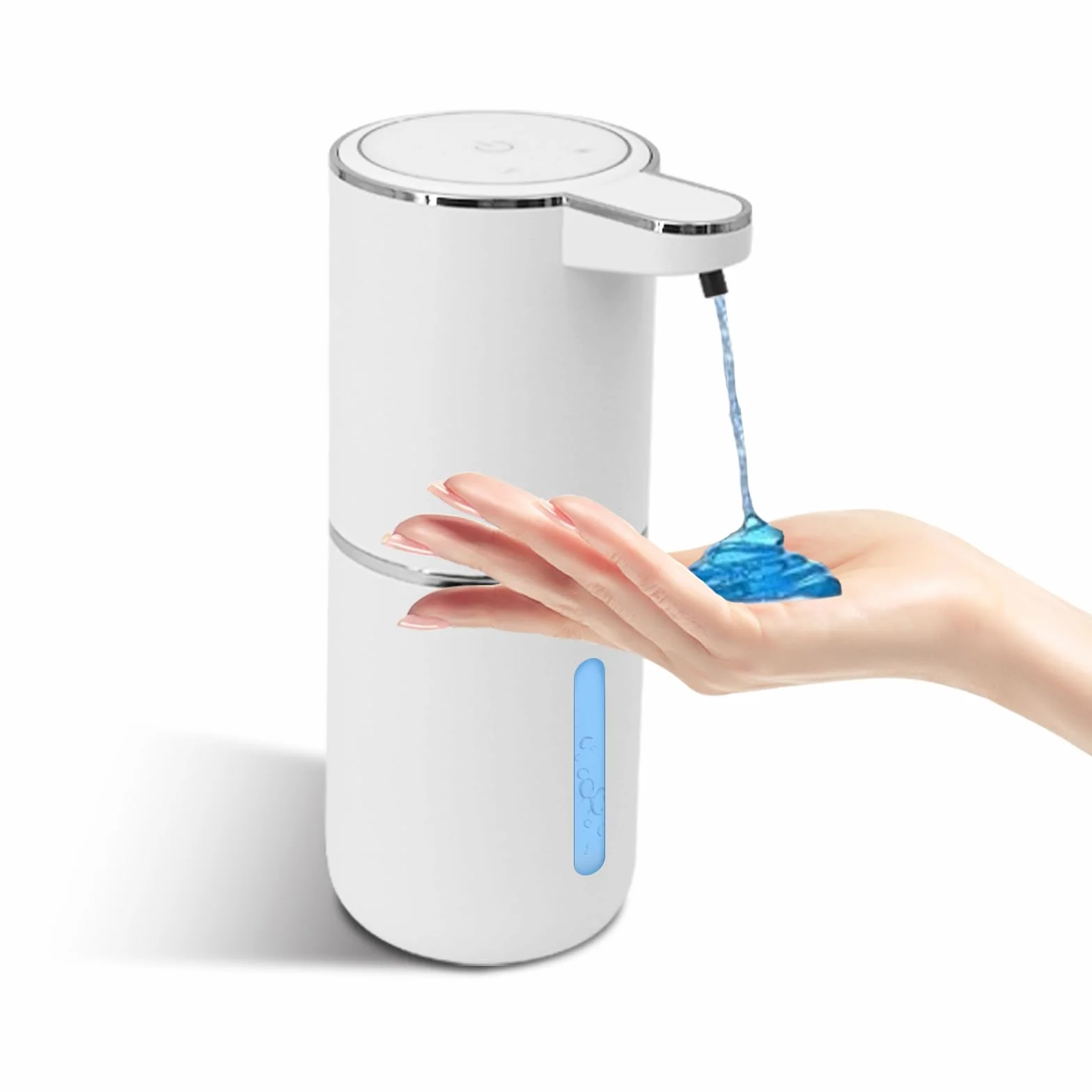Dispenser Sapone Bagno, 400ml Dispenser Sapone Automatico, Erogatore Sapone Liquido, Senza Contatto, Ricaricabile Tramite Usb, Con 4 Livelli Di Regolazione, Per Bagno, Cucina E Hotel (Nero)