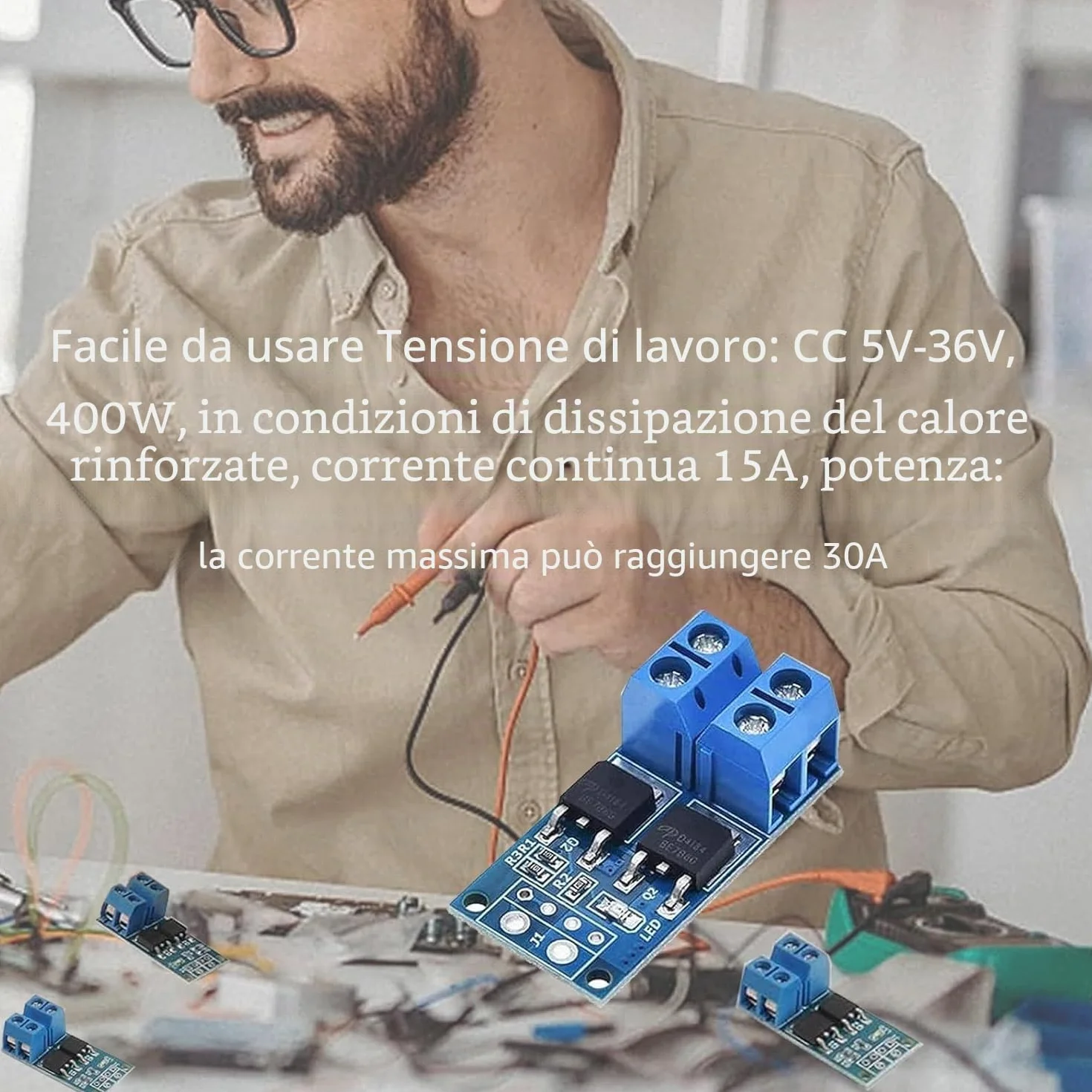 Modulo Driver Dual Mosfet 400W DC 5V-36V PWM Regolatore