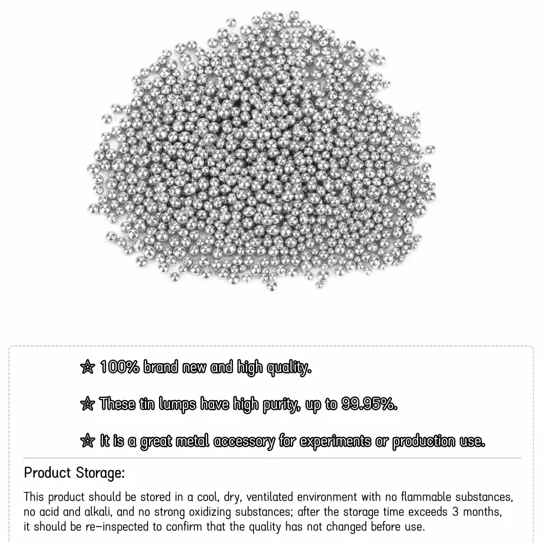Grumo di Stagno Puro 100 g 99,95% Lingotto Sn per Esperimenti