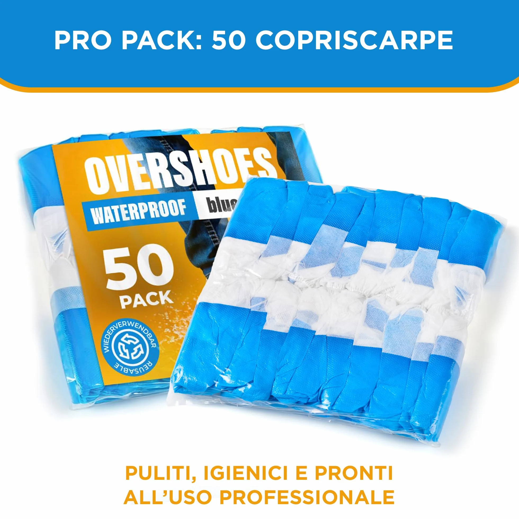 Copriscarpe monouso usa e getta impermeabili antiscivolo extra forti suola rinforzata 100 pezzi