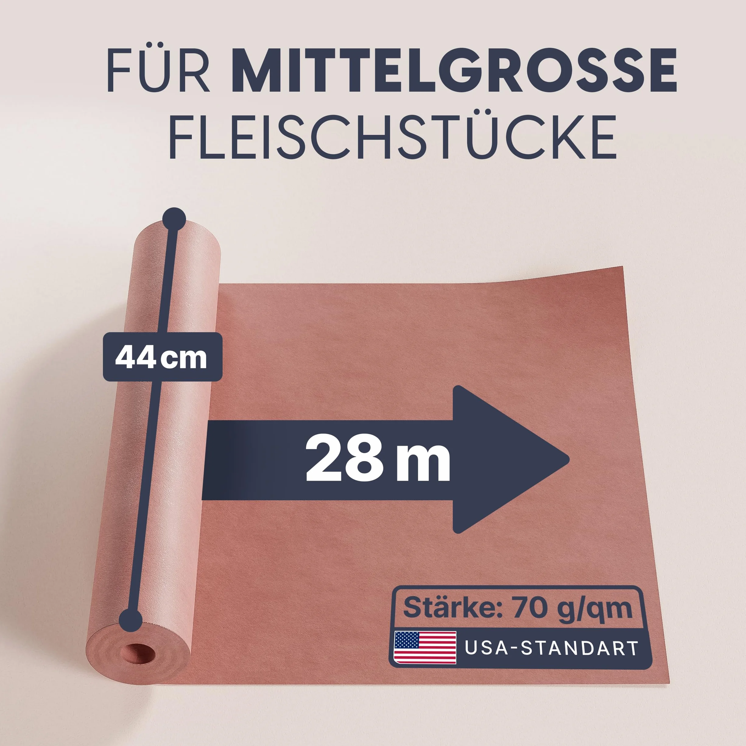 HOLY SMOKE® USA Butcher Paper 44 cm x 28 m, rotolo di carta da macellaio per grigliare carne succosa grazie a Low & Slow BBQ – Made in USA